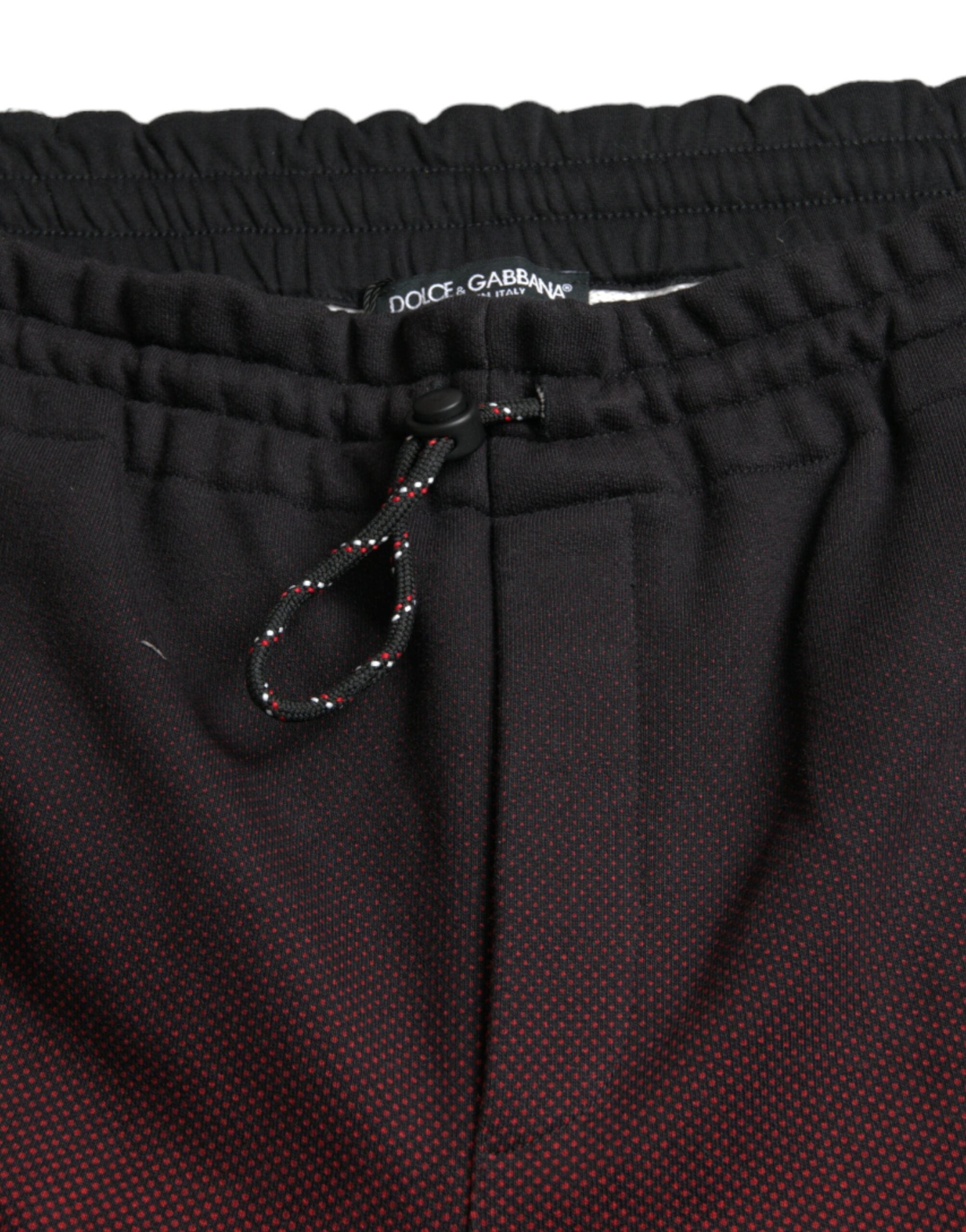 Dolce & Gabbana Röda Leopardmönstrade Bomullsbermudashorts
