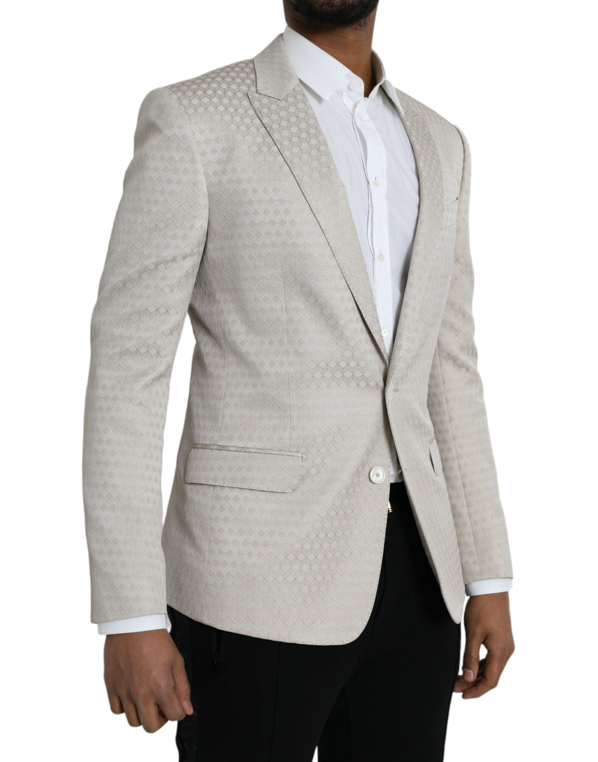 Dolce & Gabbana Beige MARTINI Enkelknäppt Kavaj