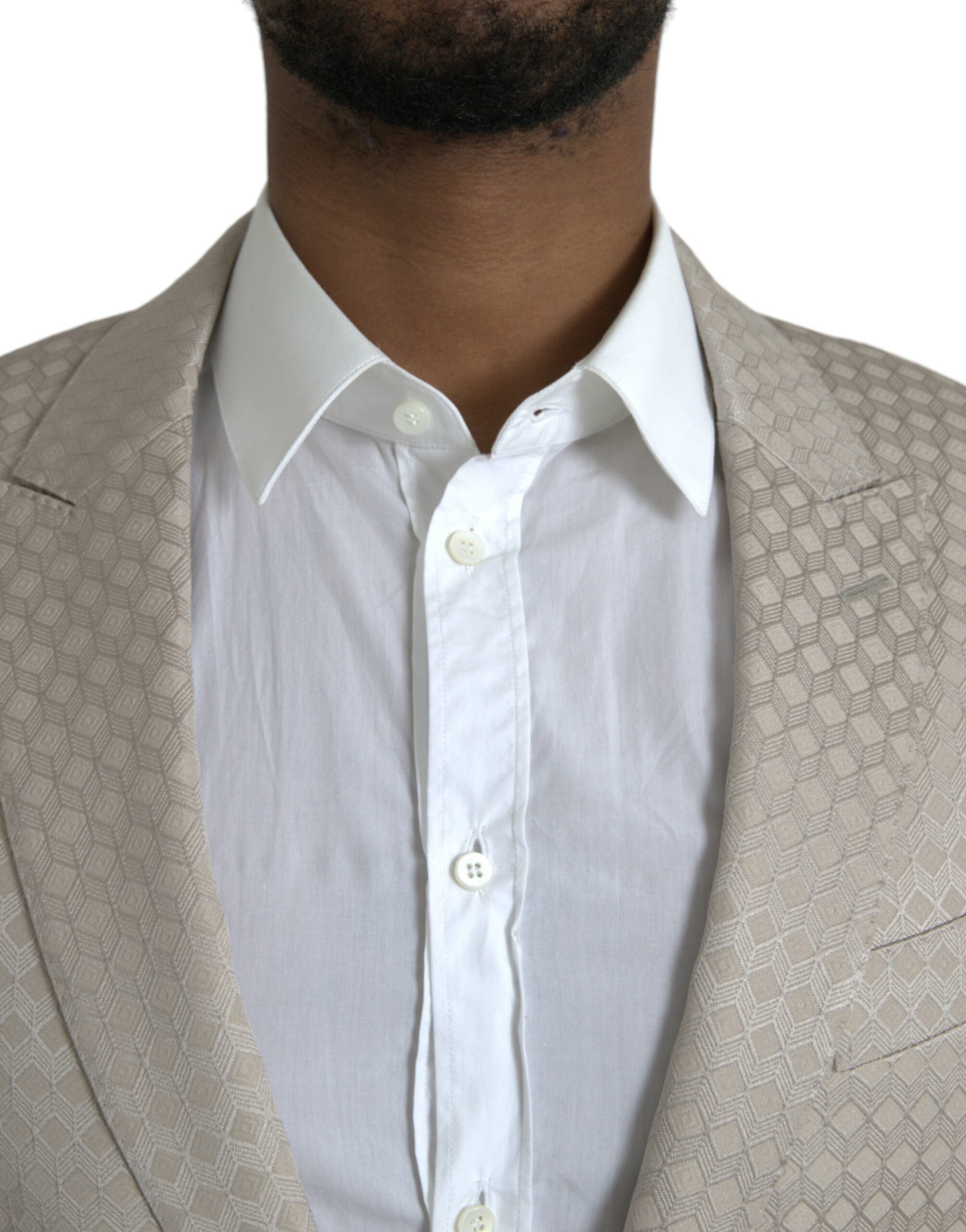 Dolce & Gabbana Beige MARTINI Enkelknäppt Kavaj