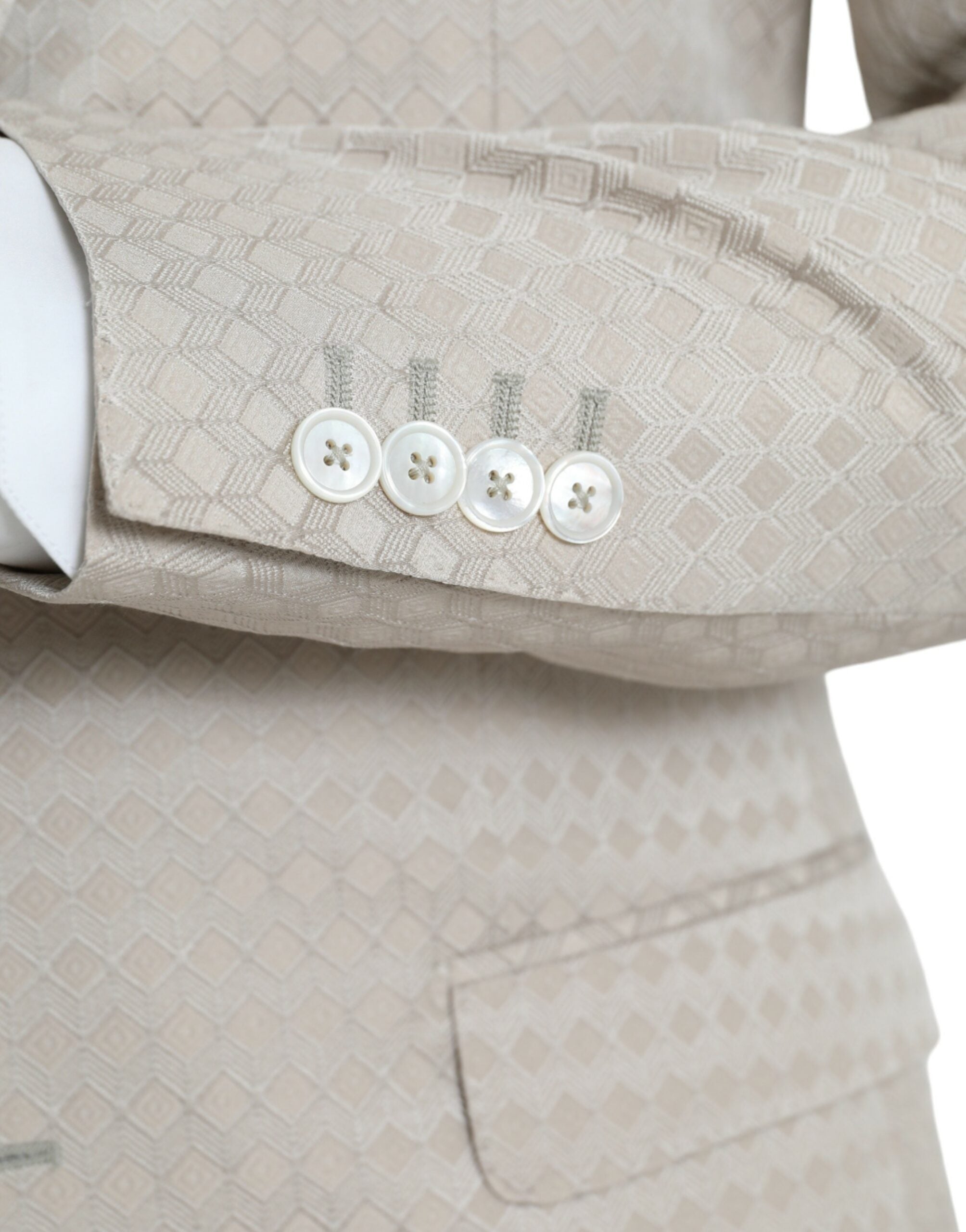 Dolce & Gabbana Beige MARTINI Enkelknäppt Kavaj