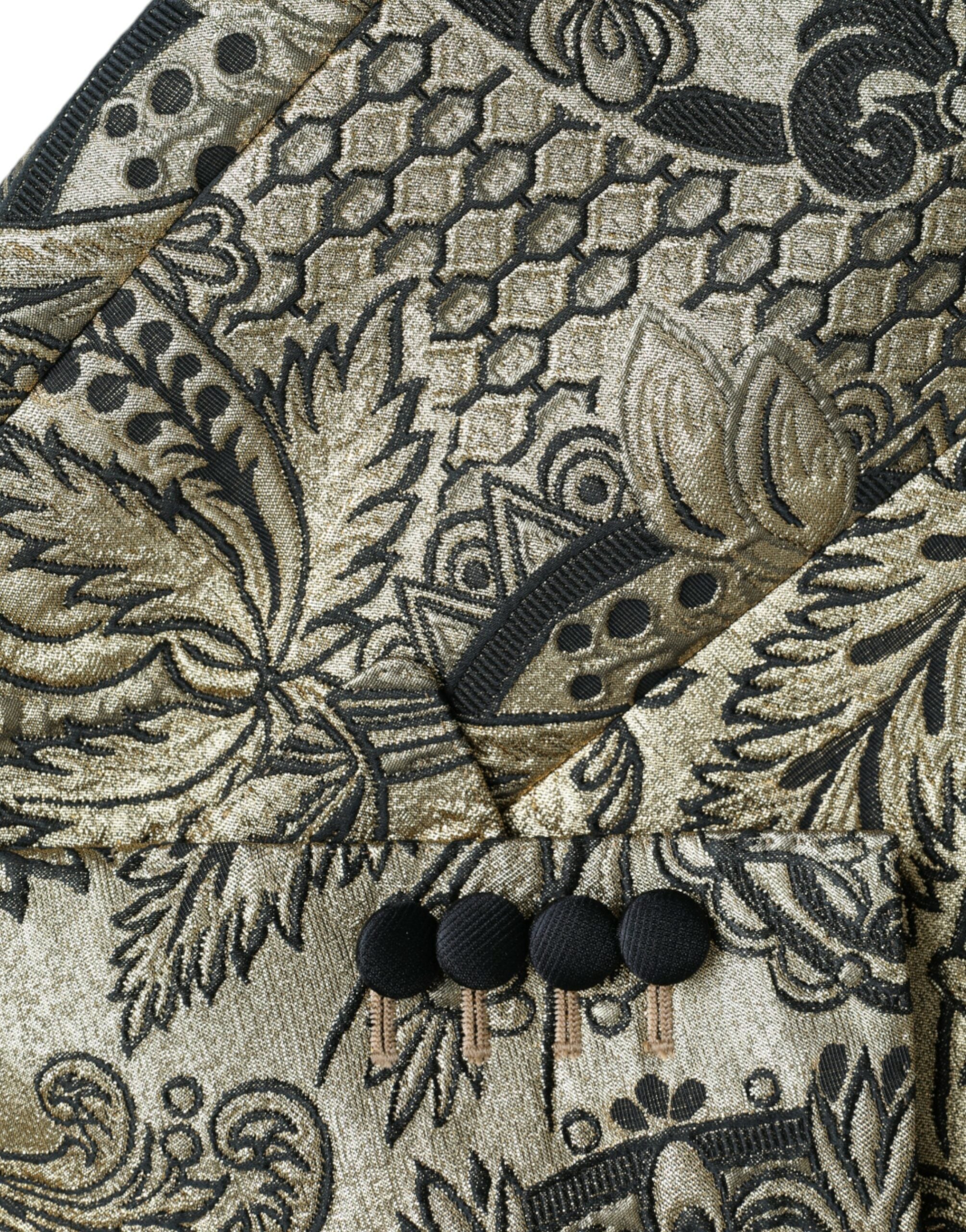 Dolce & Gabbana Guldfärgad SICILIA Jacquard Enkelknäppt Kavaj