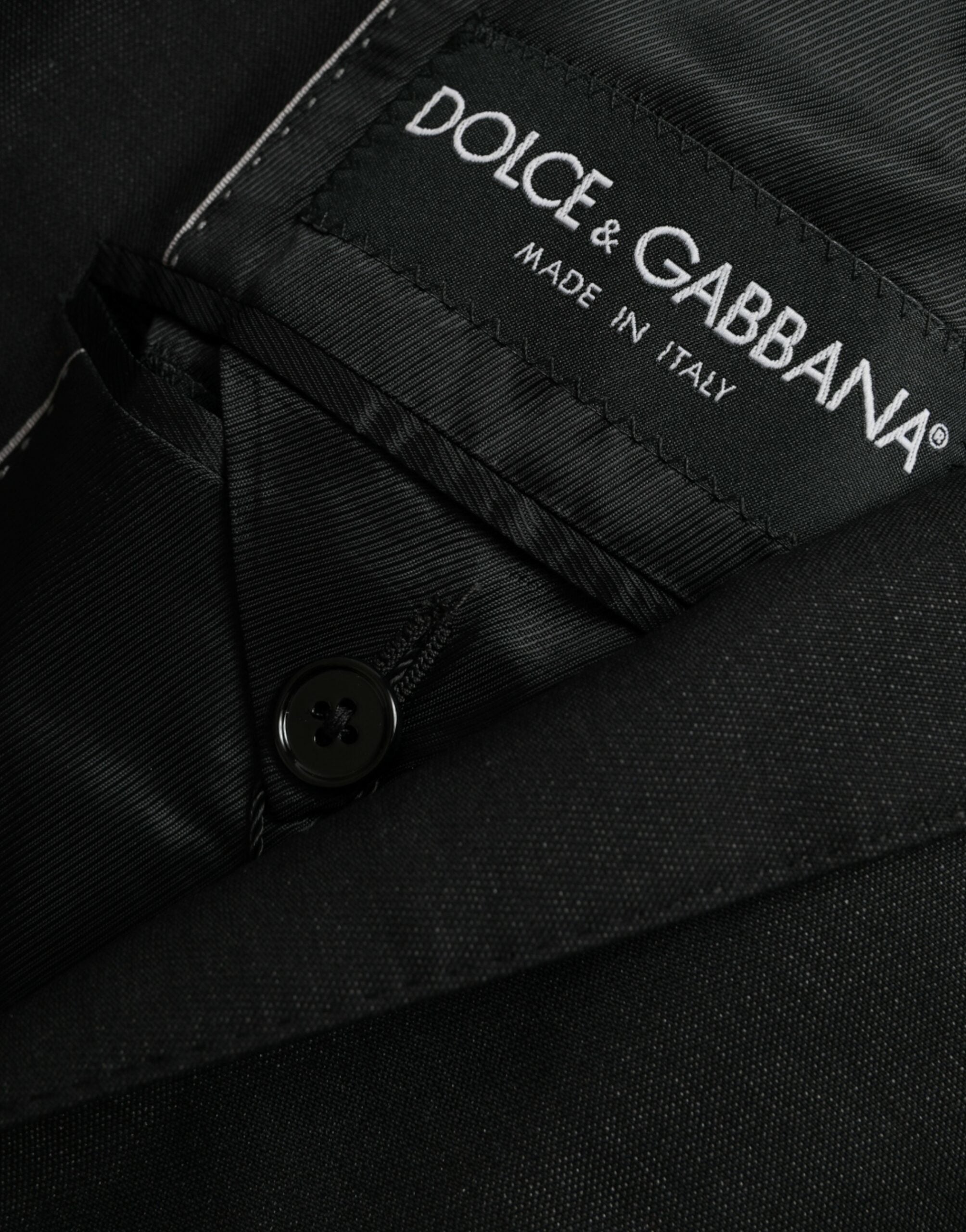 Dolce & Gabbana Svart Ullkavaj Enkelknäppt Kappa