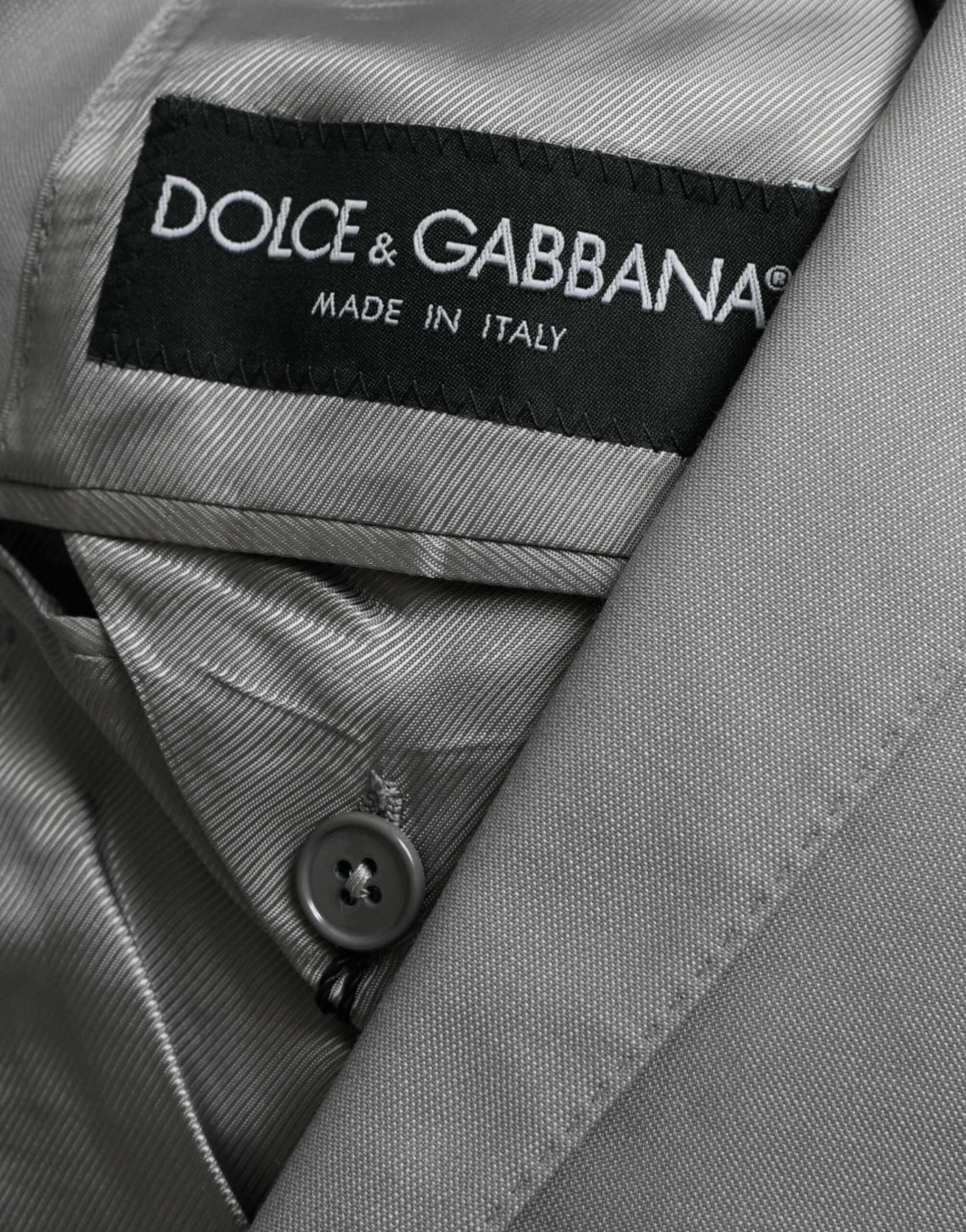 Dolce & Gabbana Grå Ull Peak Enkelknäppt Kavaj