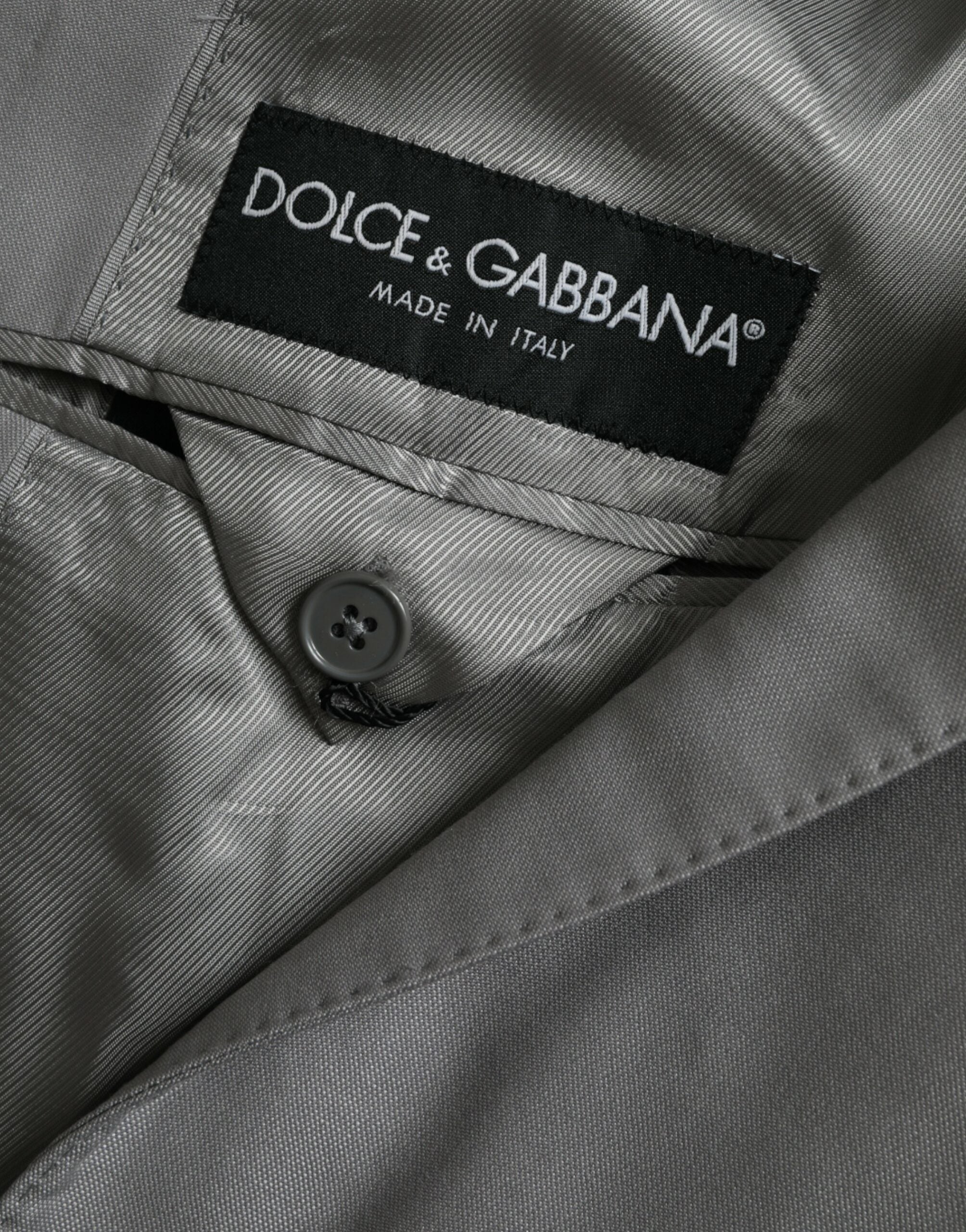 Dolce & Gabbana Grå Ull Peak Enkelknäppt Kavaj
