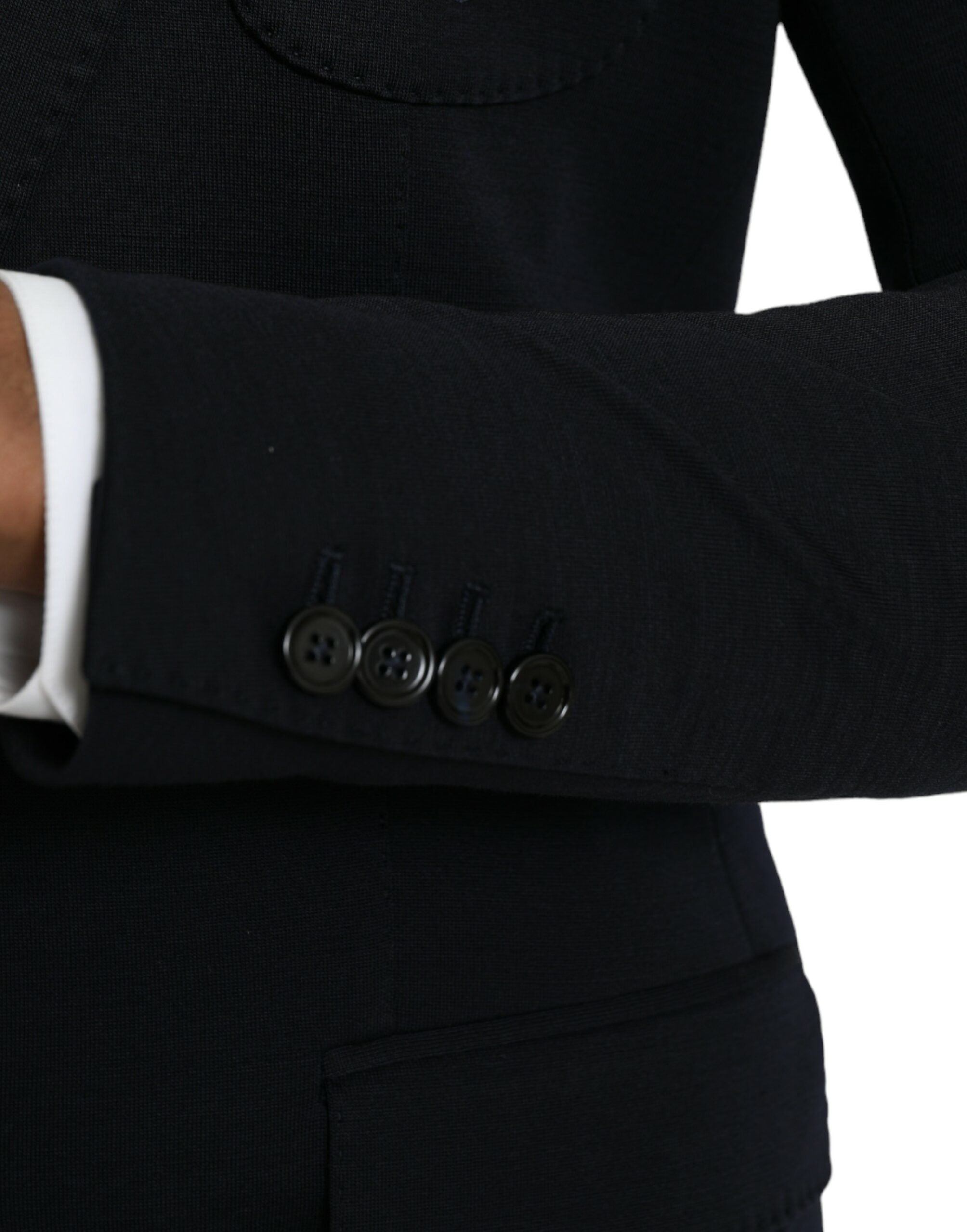 Dolce & Gabbana Svart Ullkavaj med Enkelknäppt Skydd