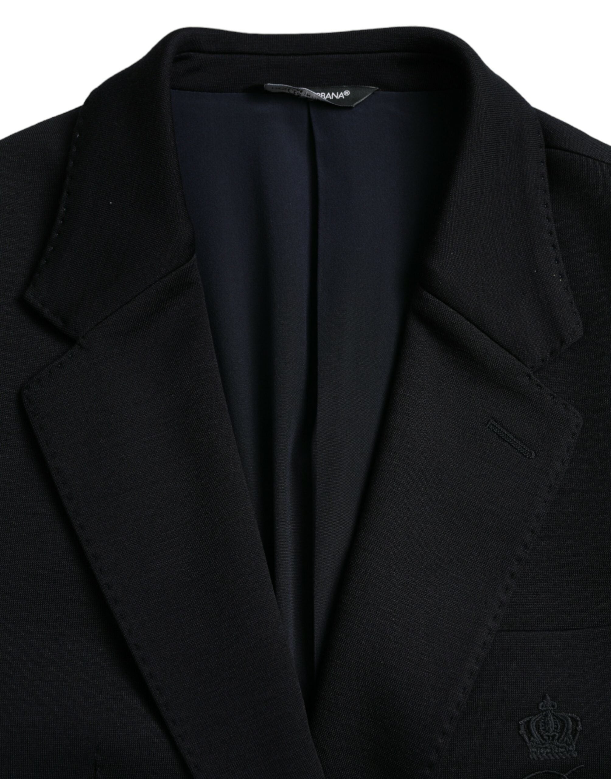 Dolce & Gabbana Svart Ullkavaj med Enkelknäppt Skydd