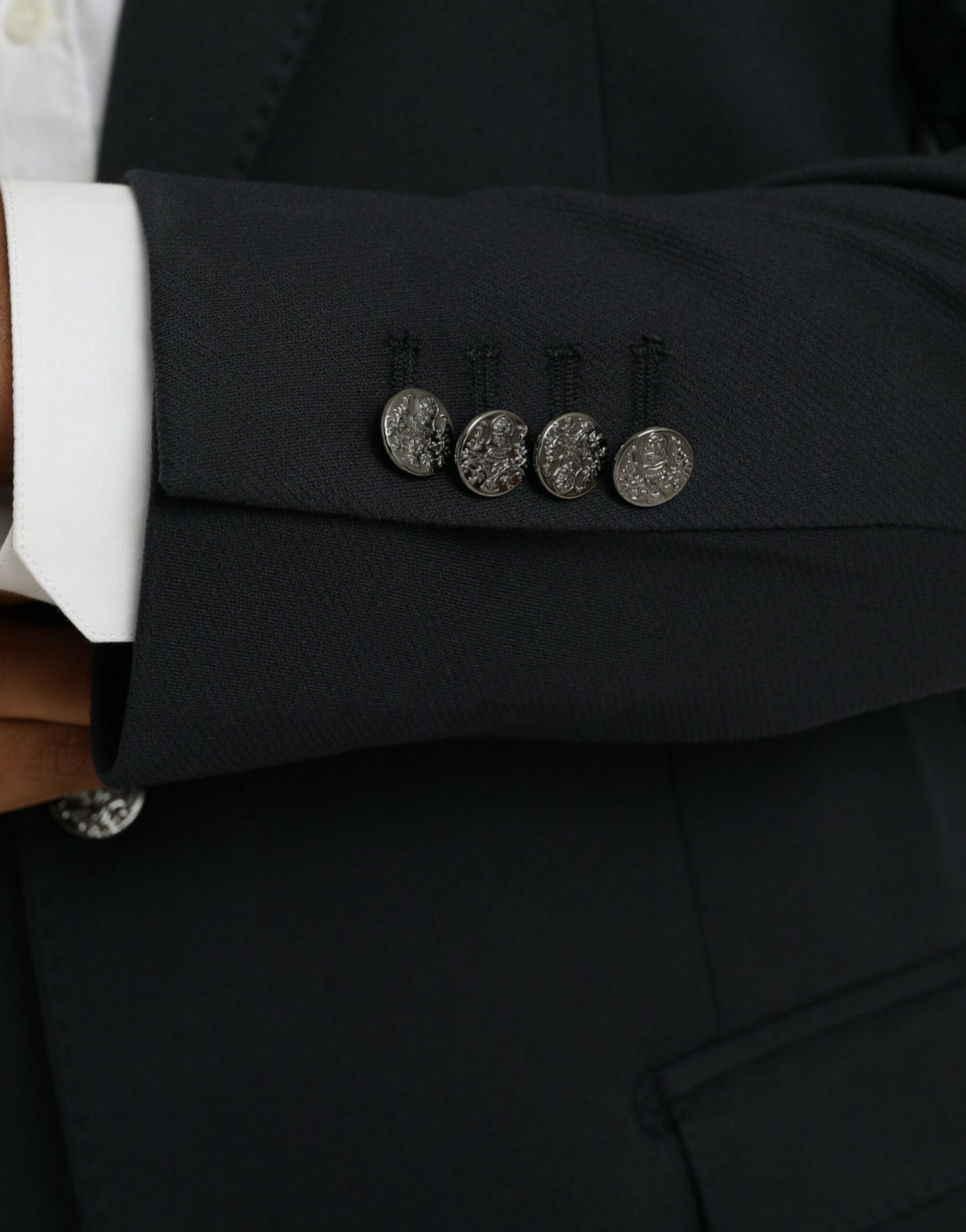 Dolce & Gabbana Mörkblå Bomulls Enkelknäppt Kavaj
