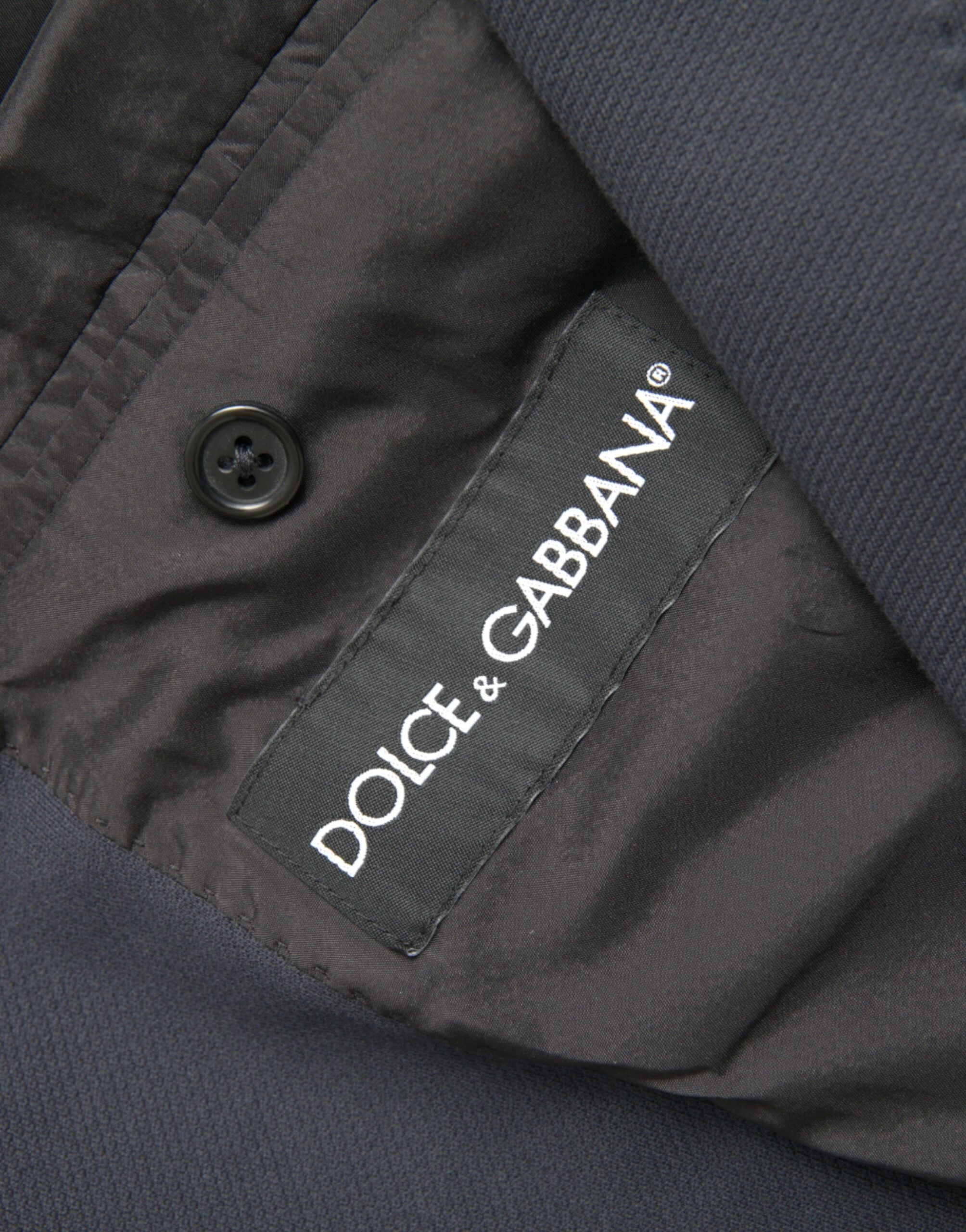 Dolce & Gabbana Mörkblå Bomulls Enkelknäppt Kavaj