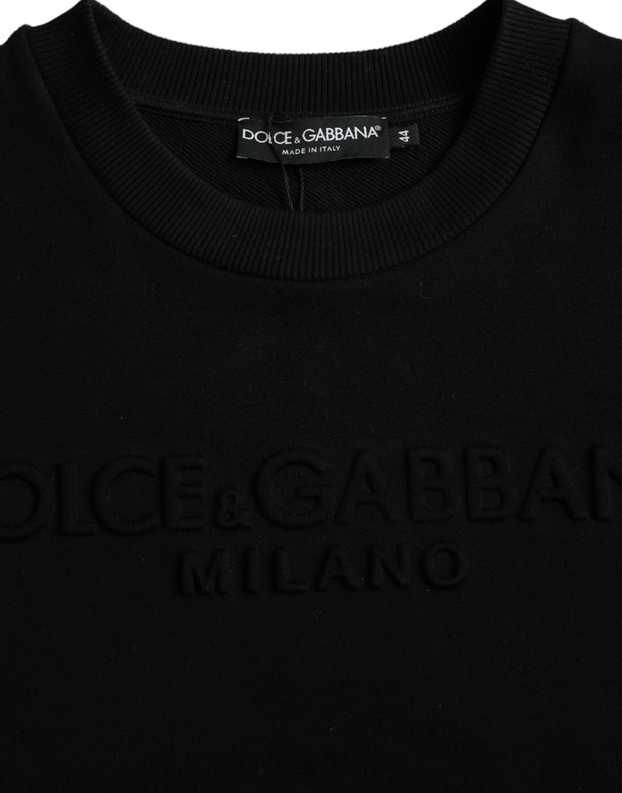 Dolce & Gabbana Svart bomulls-tröja med långa ärmar