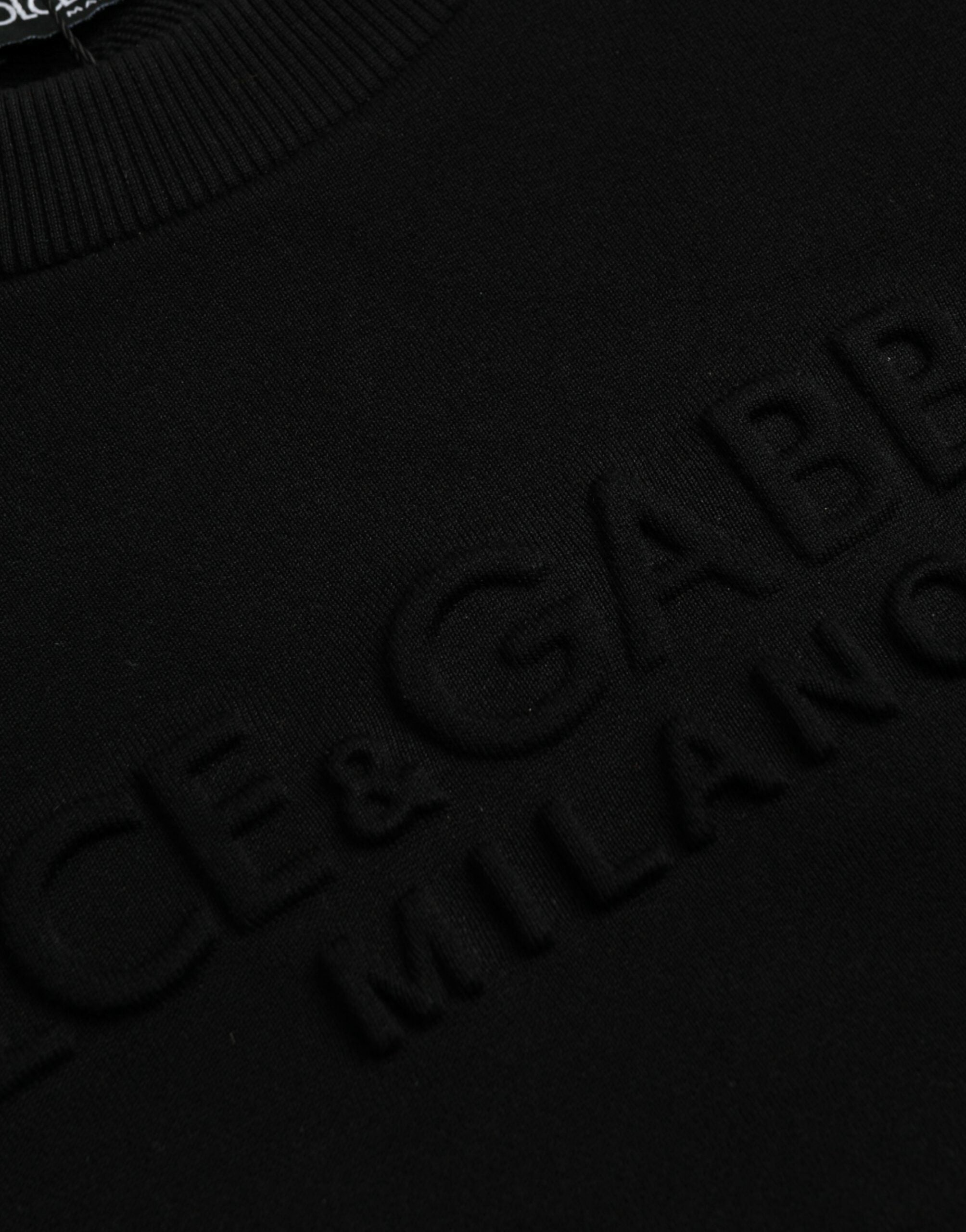 Dolce & Gabbana Svart bomulls-tröja med långa ärmar