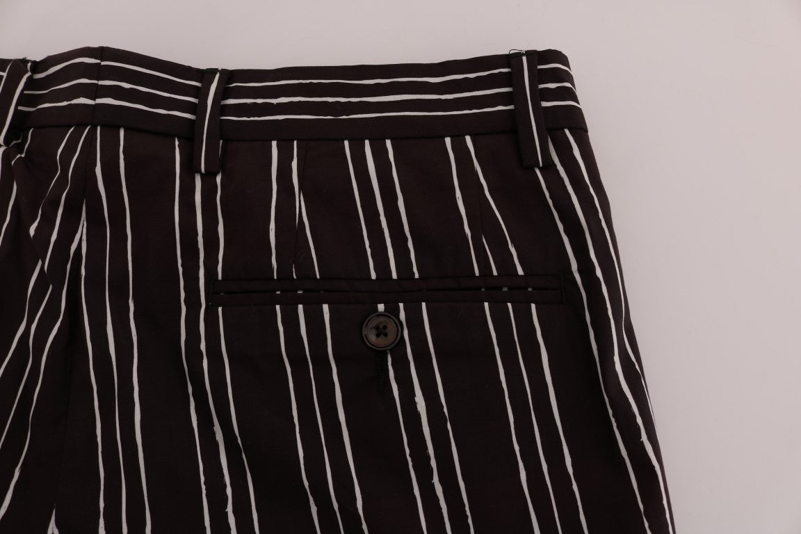 Dolce & Gabbana Bordeauxvita randiga hampabyxor