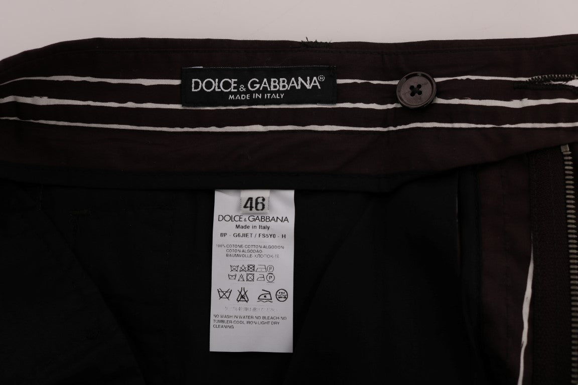 Dolce & Gabbana Bordeauxvita randiga hampabyxor