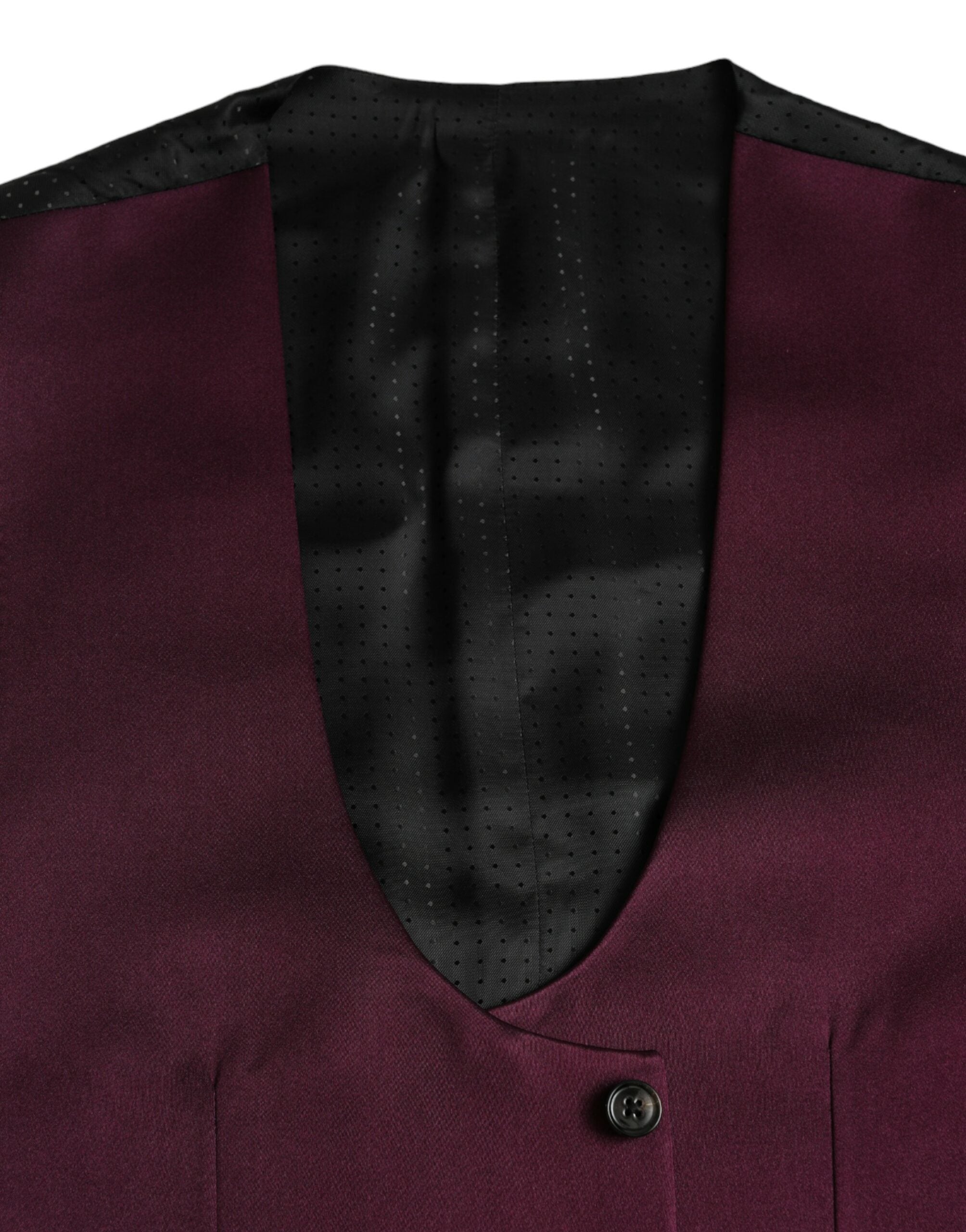 Dolce & Gabbana Rödbrun Satin Sidenväst Klänning Formell Väst
