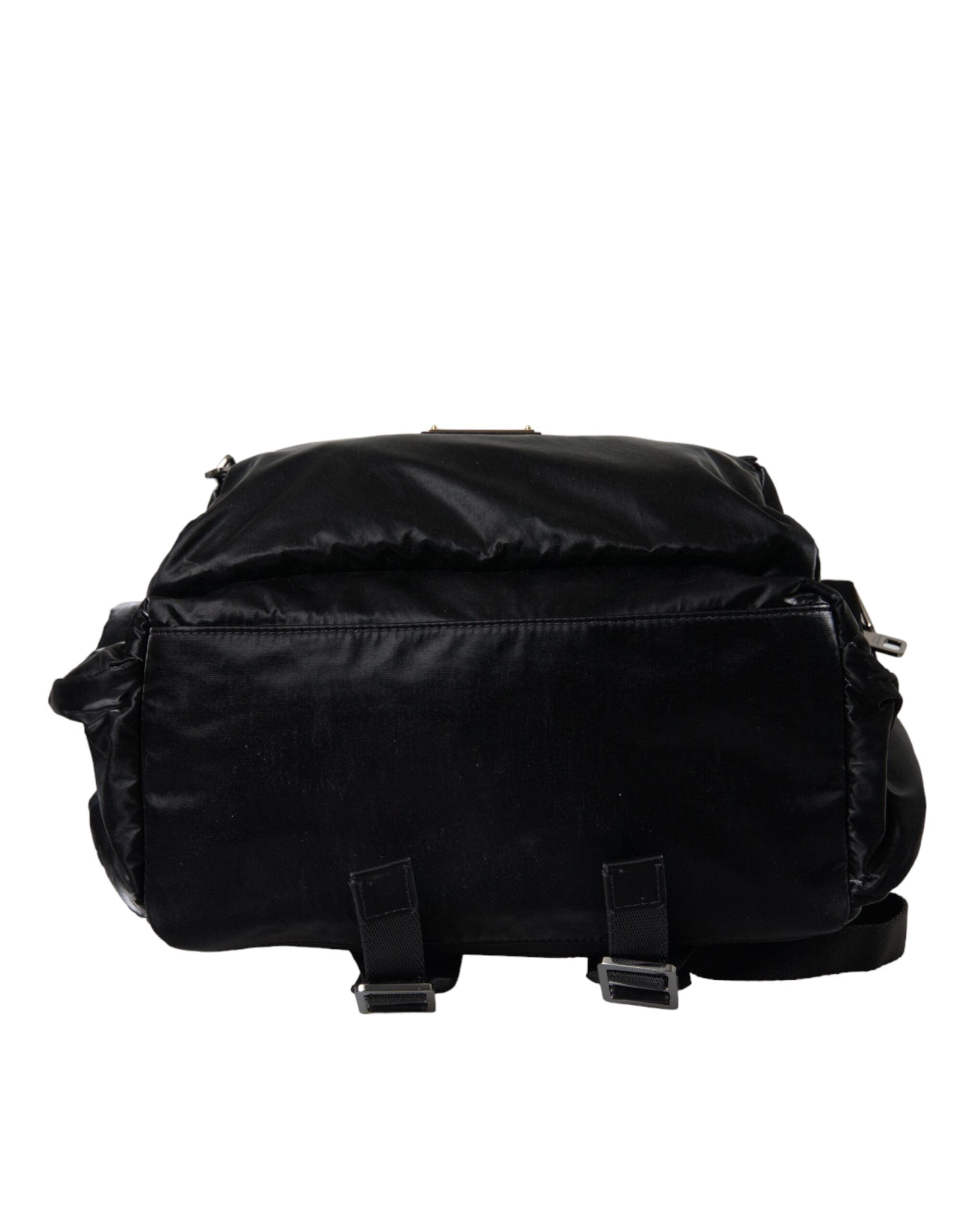 Dolce & Gabbana Svart Ryggsäck i Lackskinn med Logotypplakett