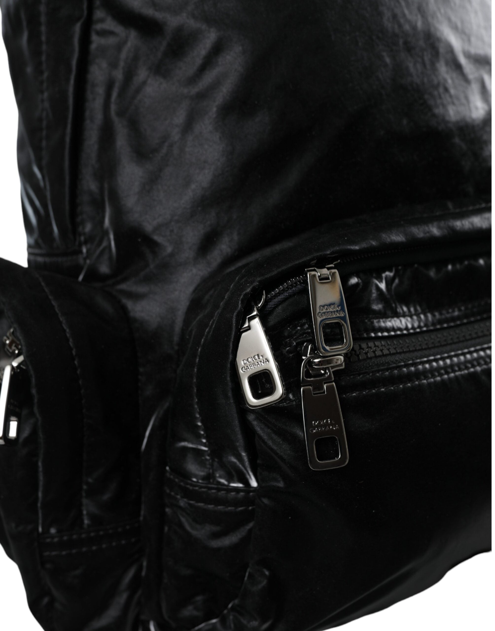 Dolce & Gabbana Svart Ryggsäck i Lackskinn med Logotypplakett