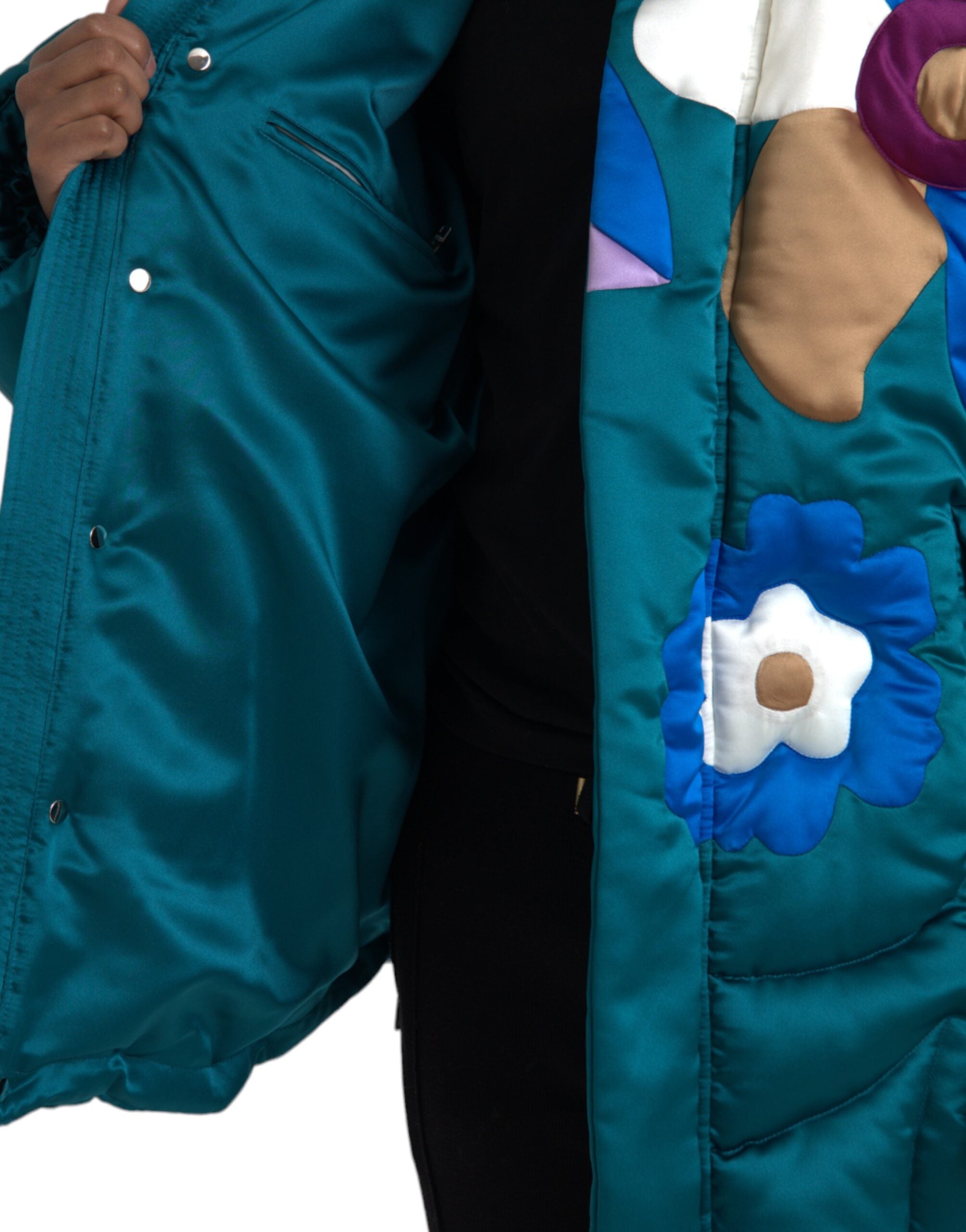 Dolce & Gabbana Flerfärgad Blommig Vindjacka Pufferjacka