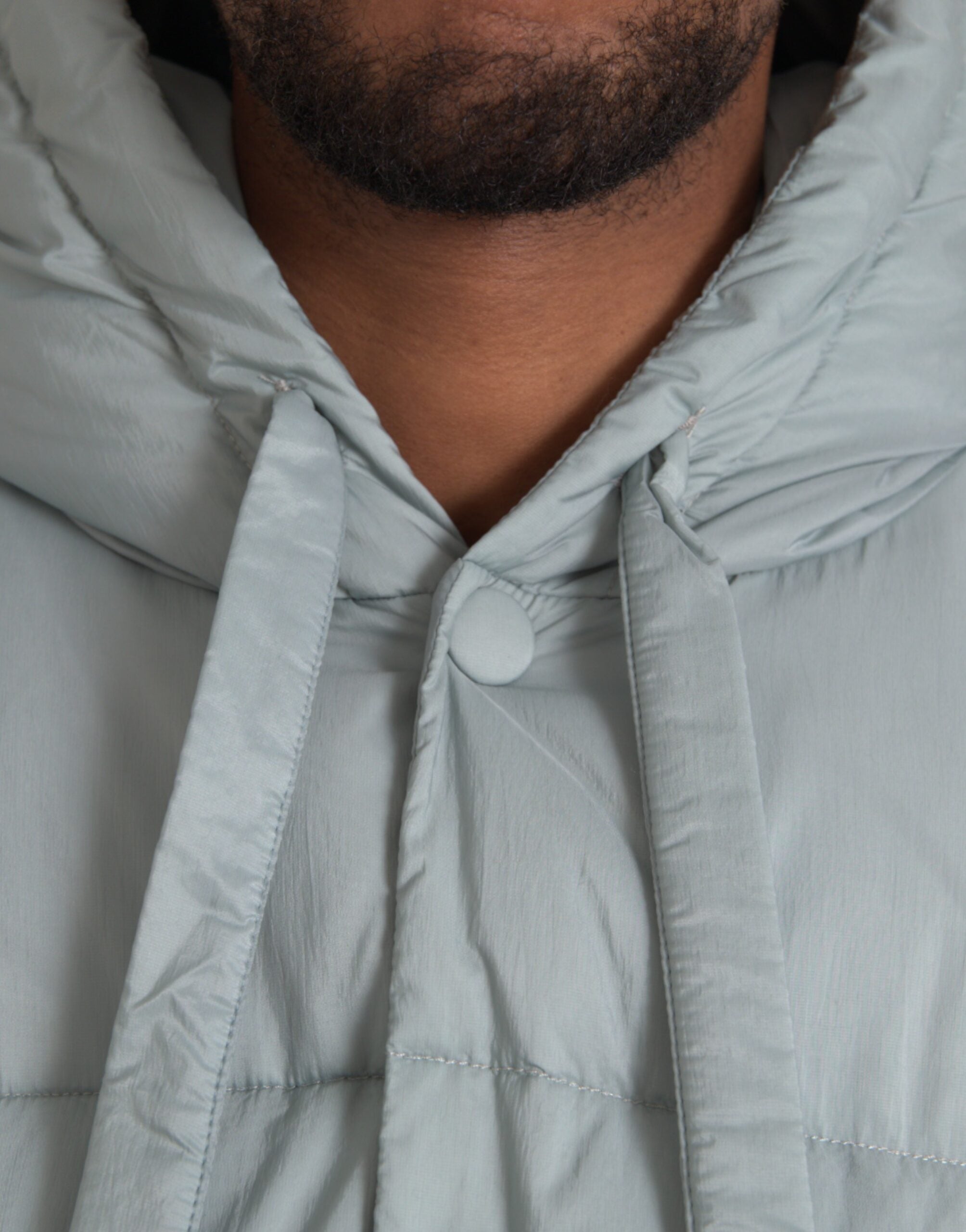 Dolce & Gabbana Ljusblå Quilted Hooded Puffer Jacket Herr