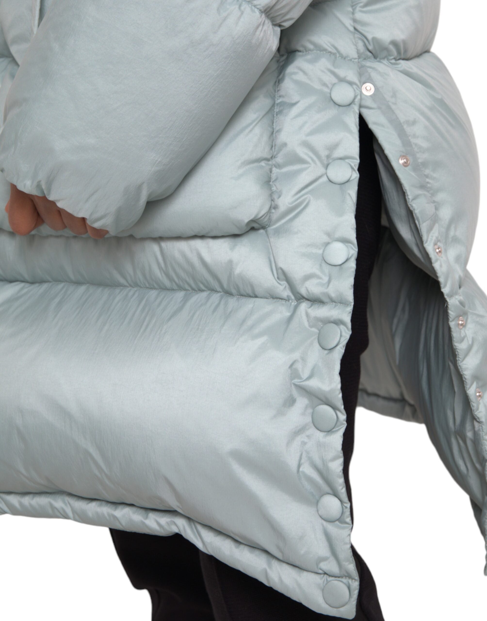 Dolce & Gabbana Ljusblå Quilted Hooded Puffer Jacket Herr