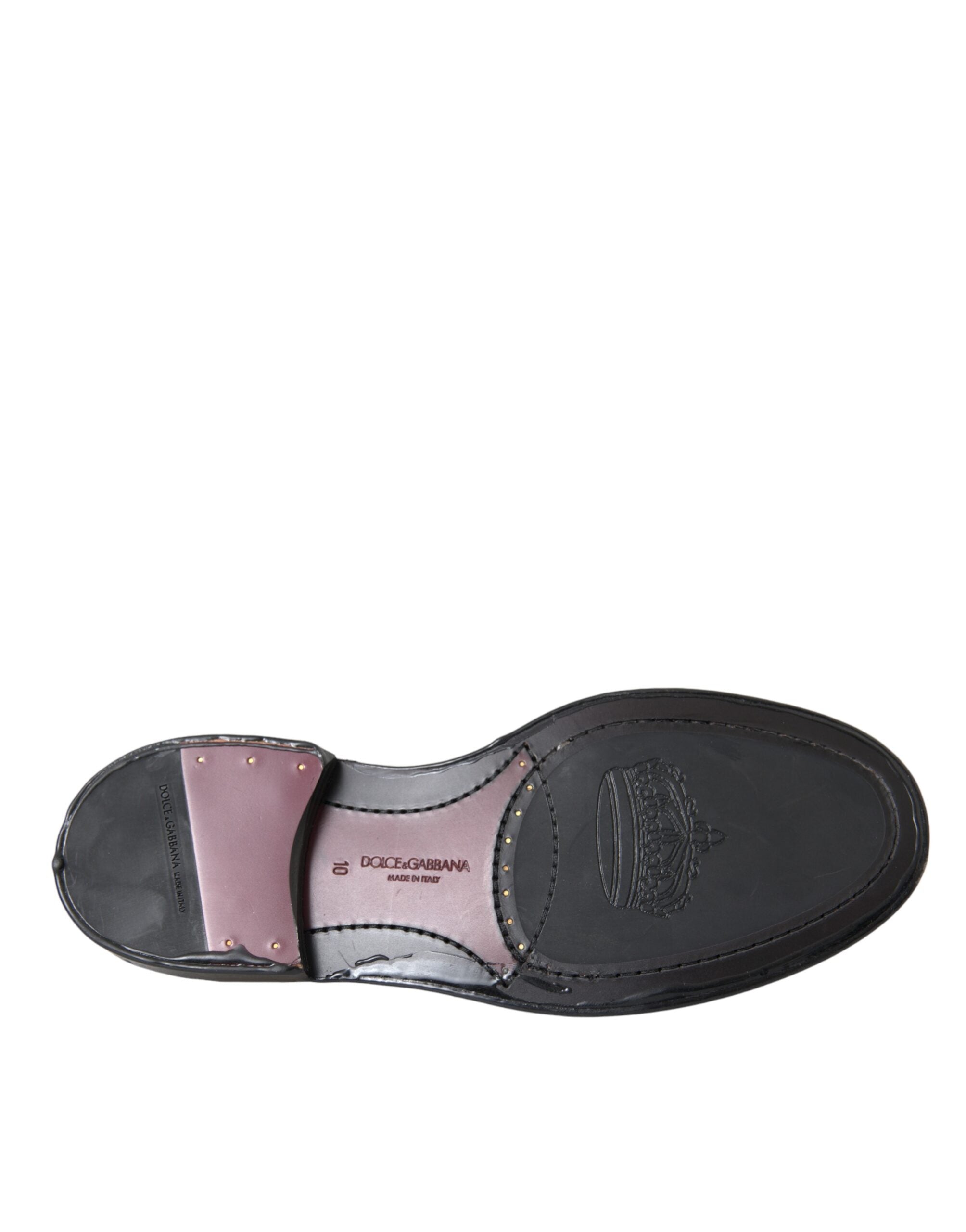 Dolce & Gabbana Svarta Oxford-skor i läder med vingspetsar och vingspetsar för män
