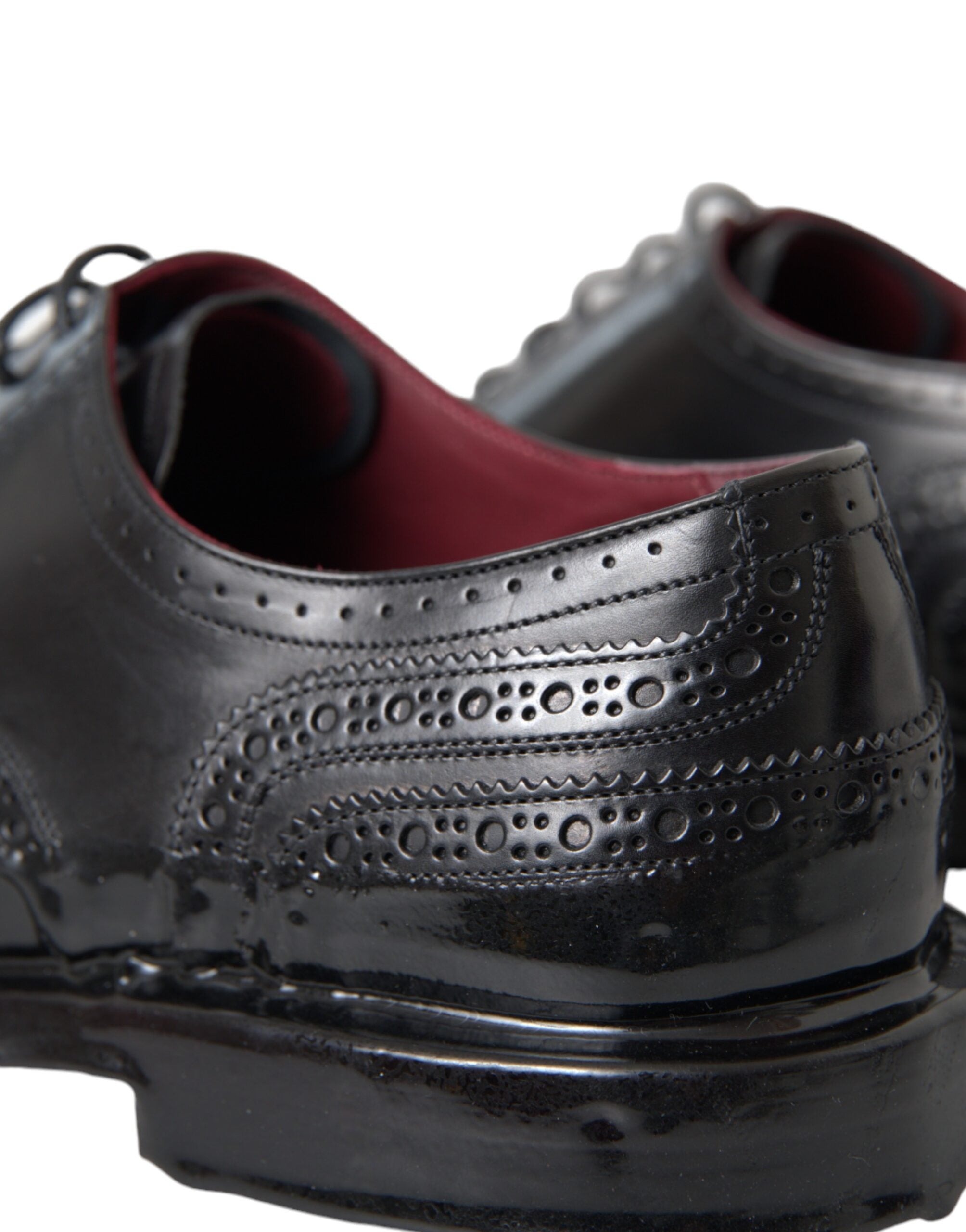 Dolce & Gabbana Svarta Oxford-skor i läder med vingspetsar och vingspetsar för män