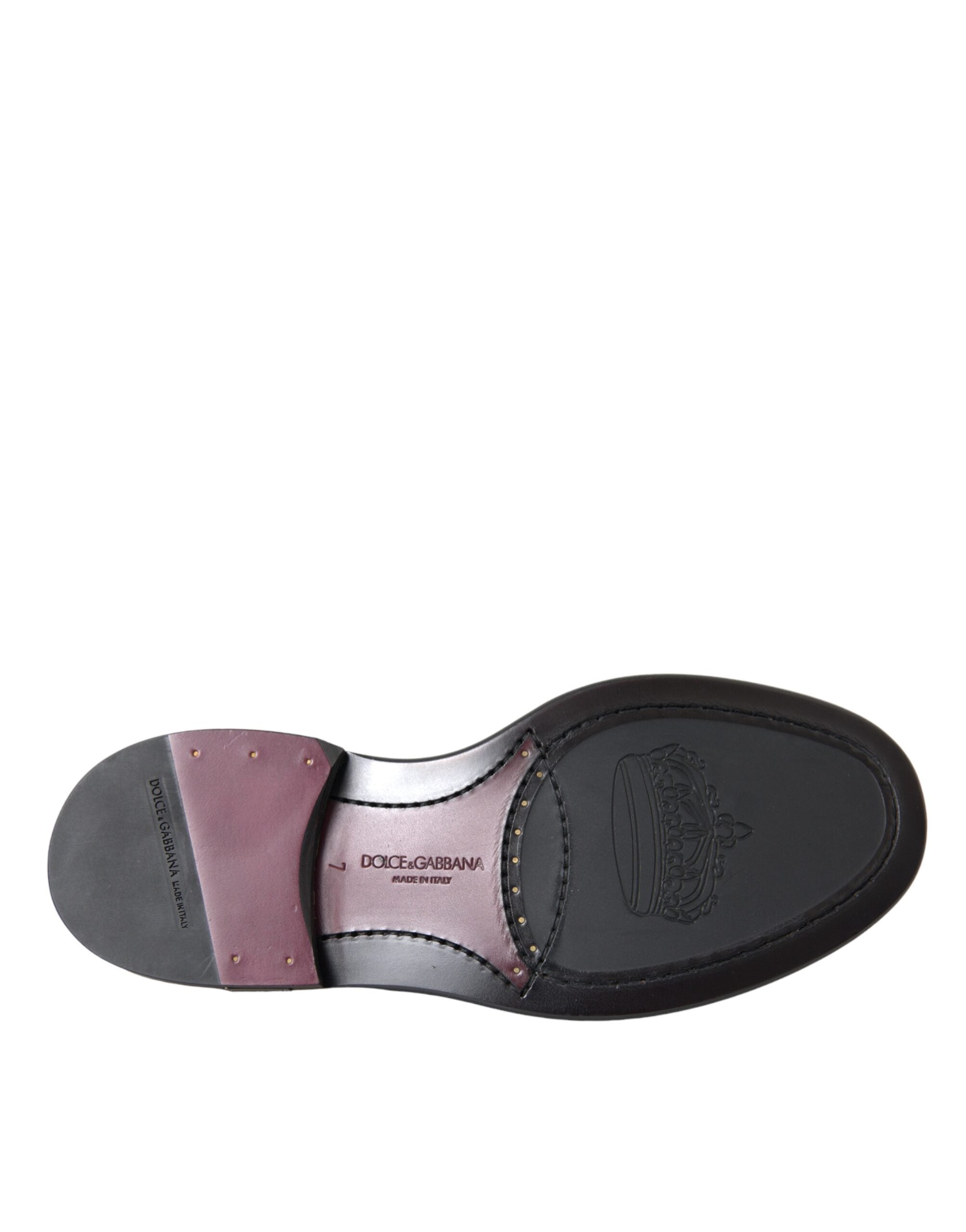 Dolce & Gabbana Svarta Oxford-skor i läder med vingspetsar och vingspetsar för män