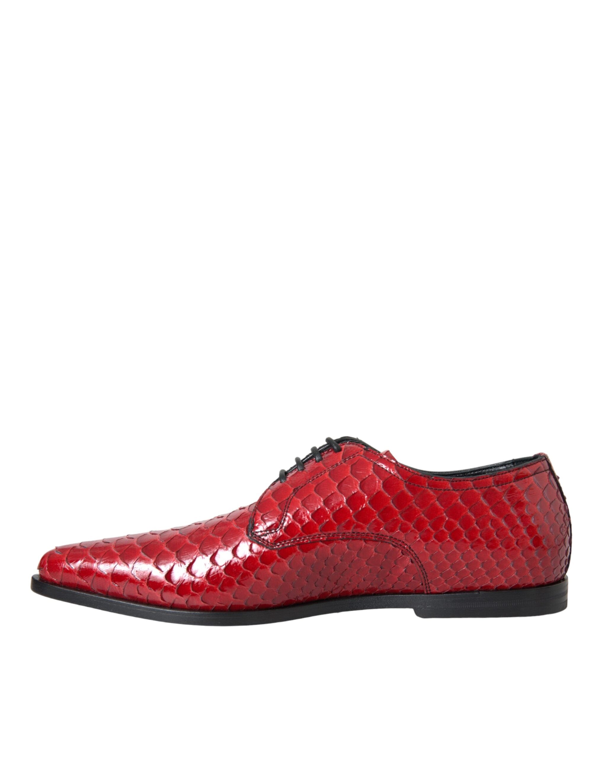 Dolce & Gabbana Röda Texturerade Lackerade Derby Herrskor