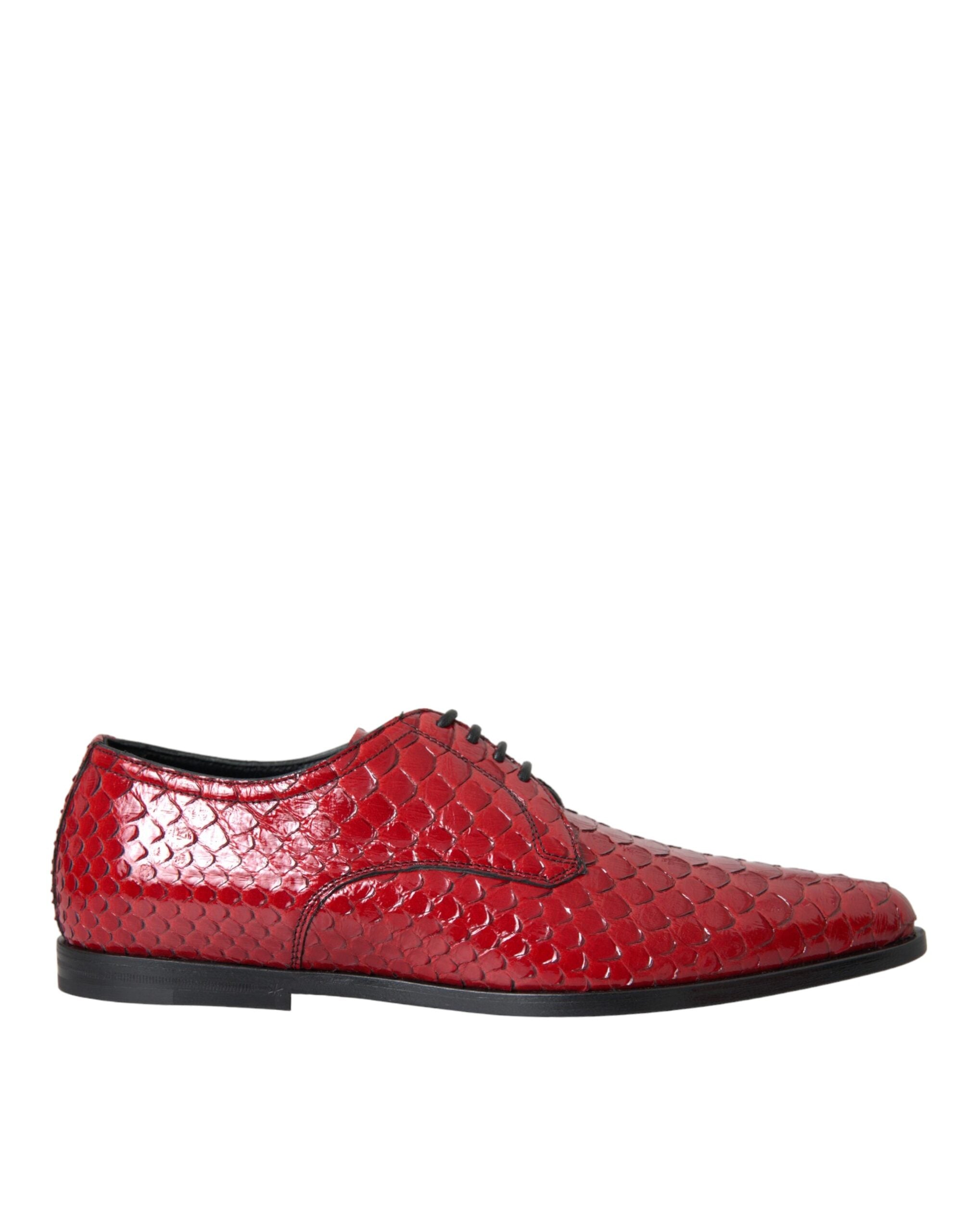Dolce & Gabbana Röda Texturerade Lackerade Derby Herrskor