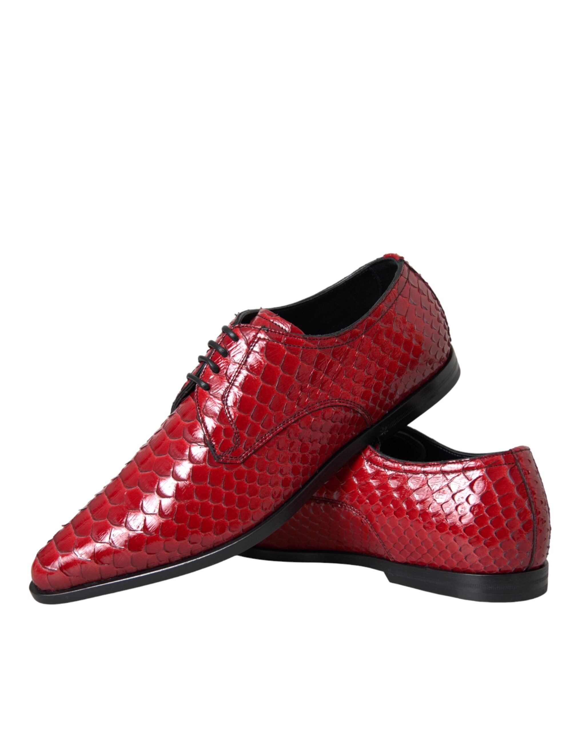 Dolce & Gabbana Röda Texturerade Lackerade Derby Herrskor
