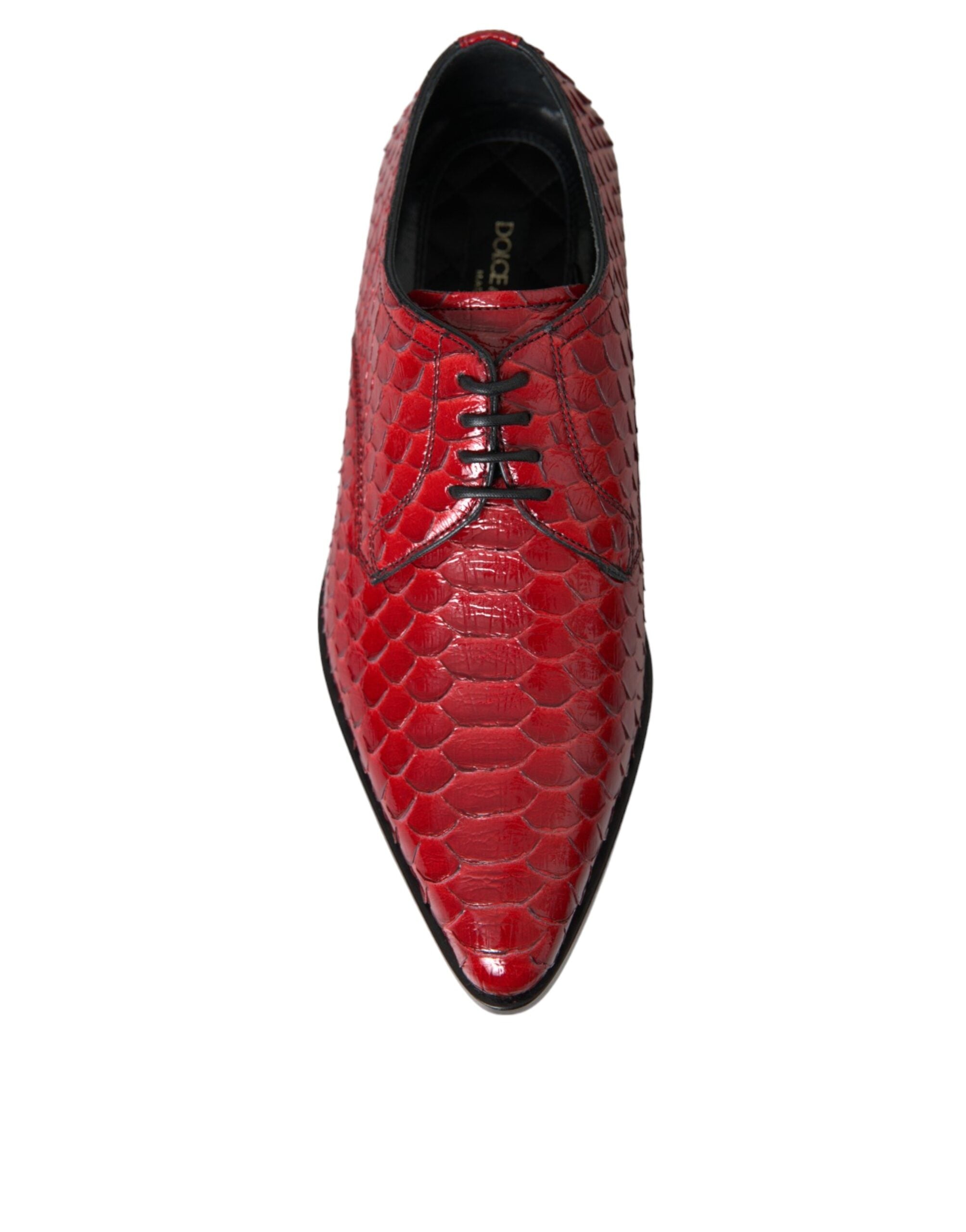 Dolce & Gabbana Röda Texturerade Lackerade Derby Herrskor