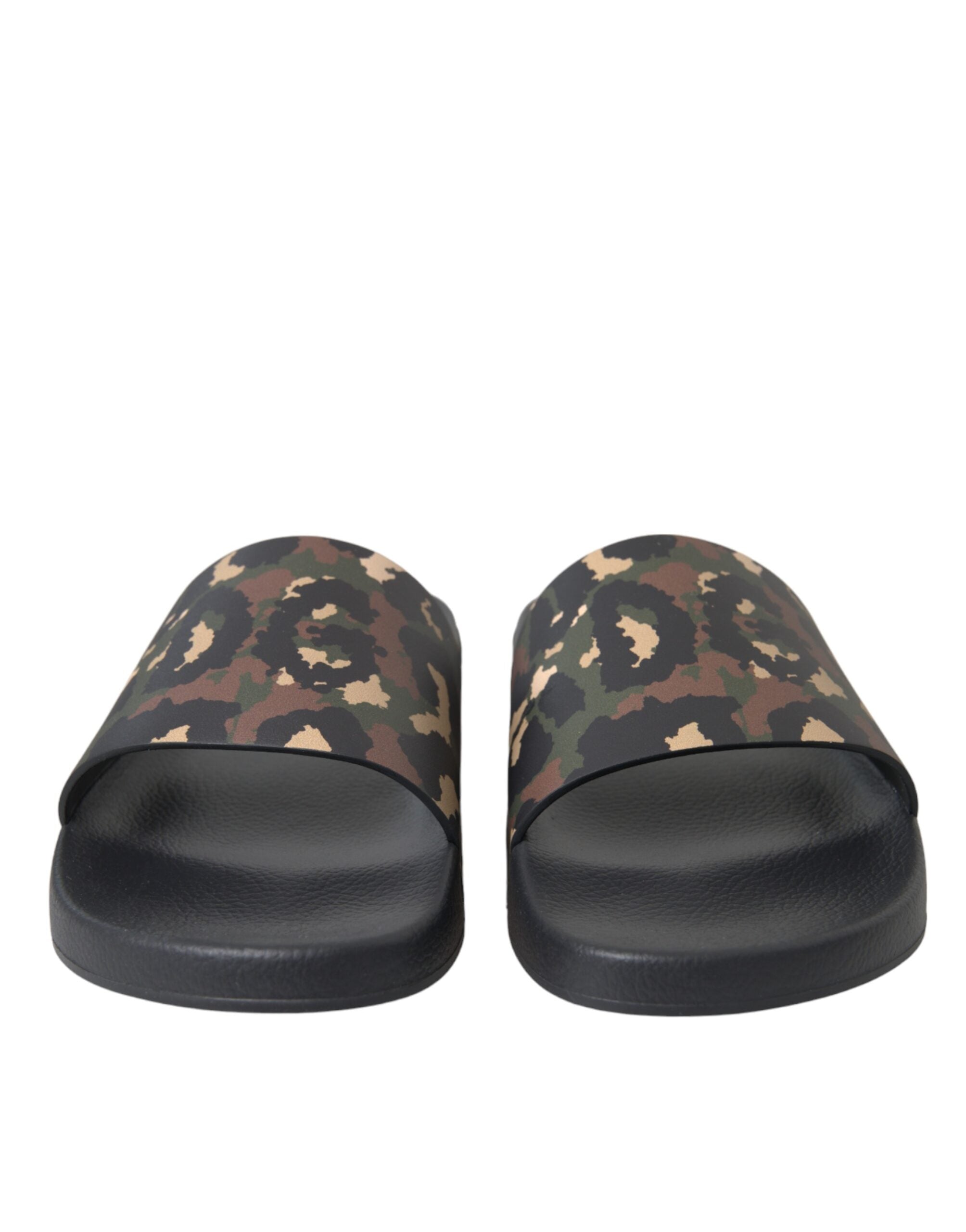 Dolce & Gabbana Flerfärgade Kamouflage Läder Strandskor Herr