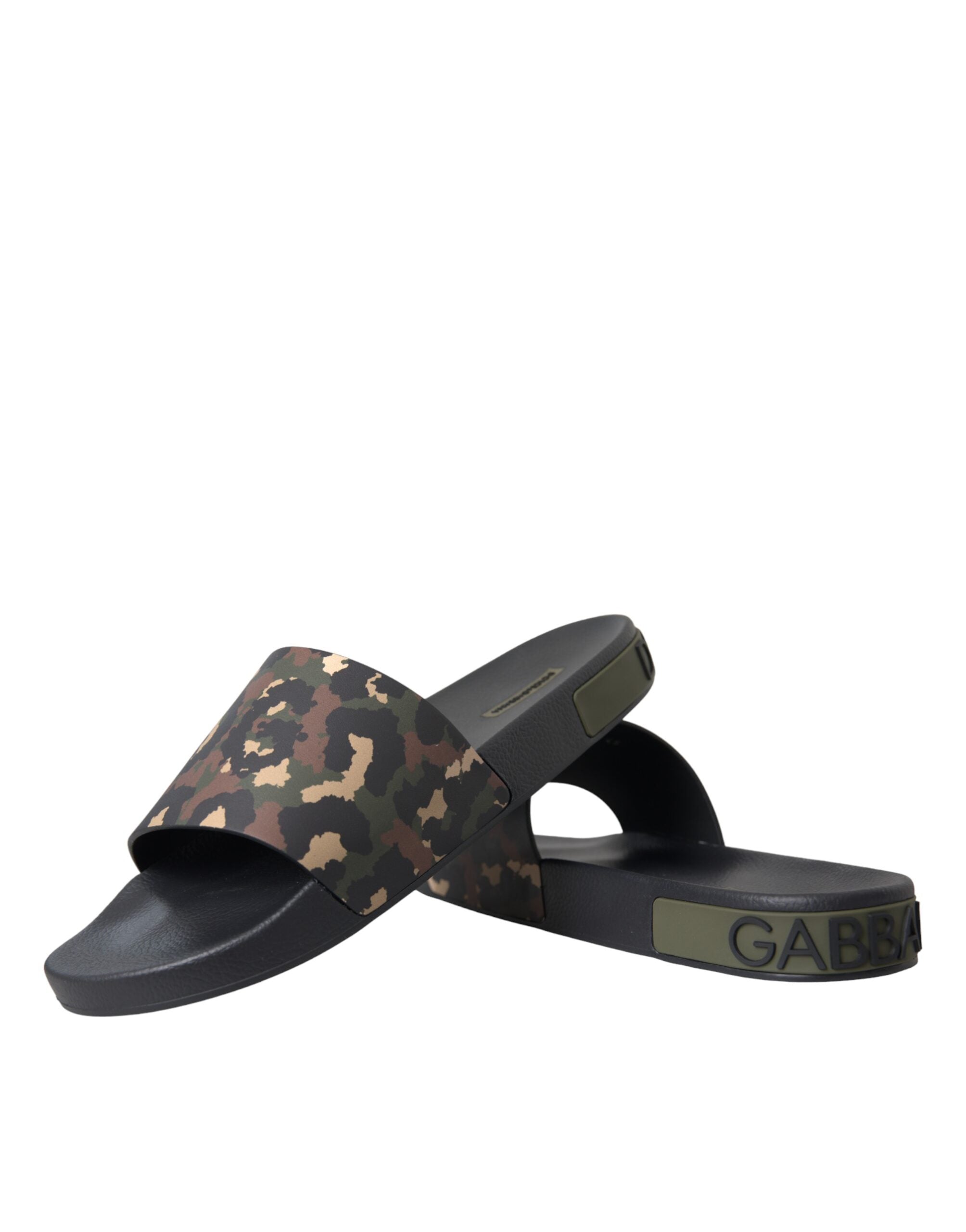 Dolce & Gabbana Flerfärgade Kamouflage Läder Strandskor Herr
