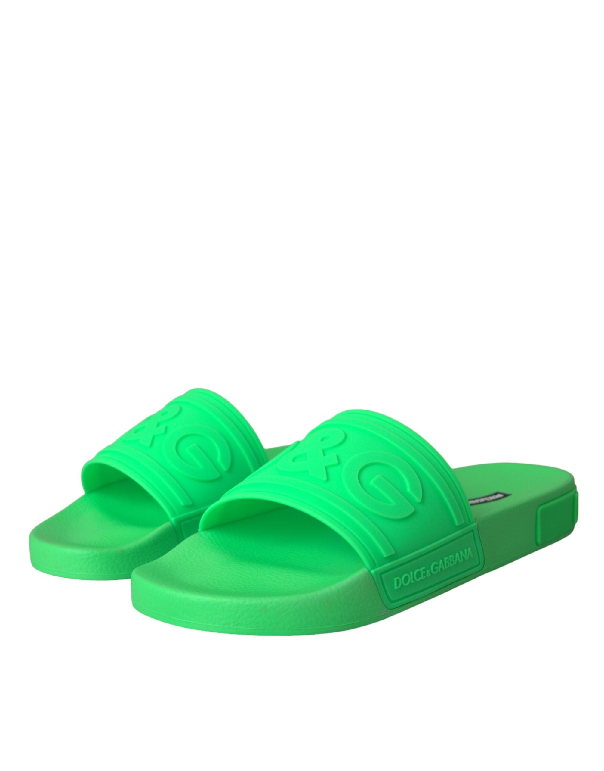 Dolce & Gabbana Gröna Lädersandaler Strandskor