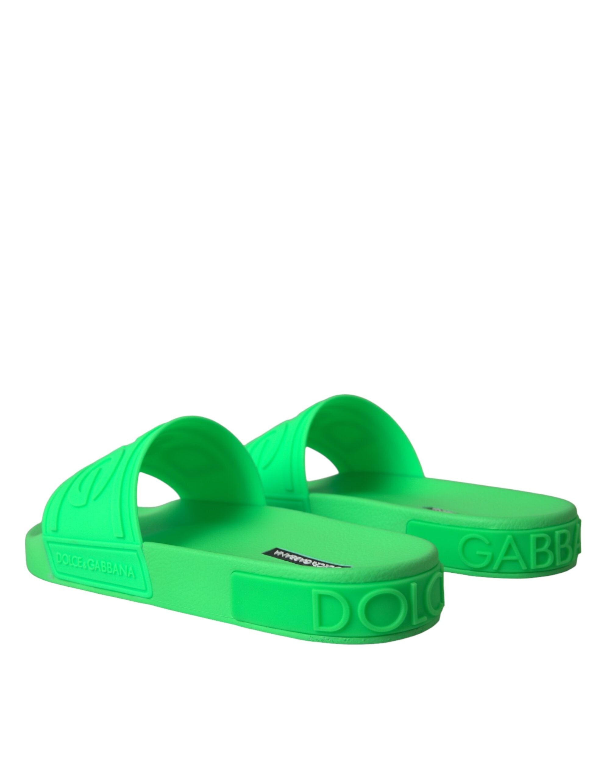 Dolce & Gabbana Gröna Lädersandaler Strandskor