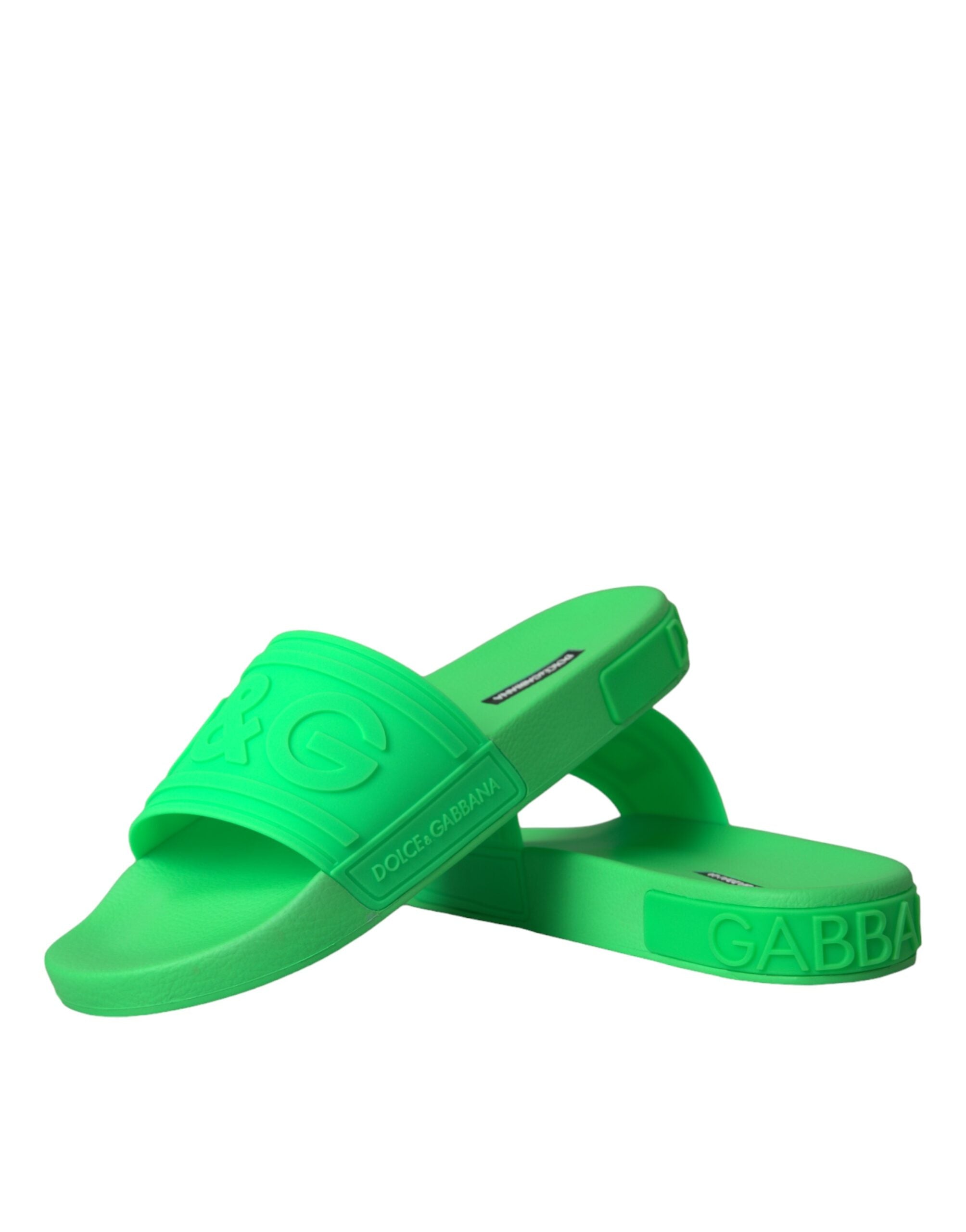 Dolce & Gabbana Gröna Lädersandaler Strandskor