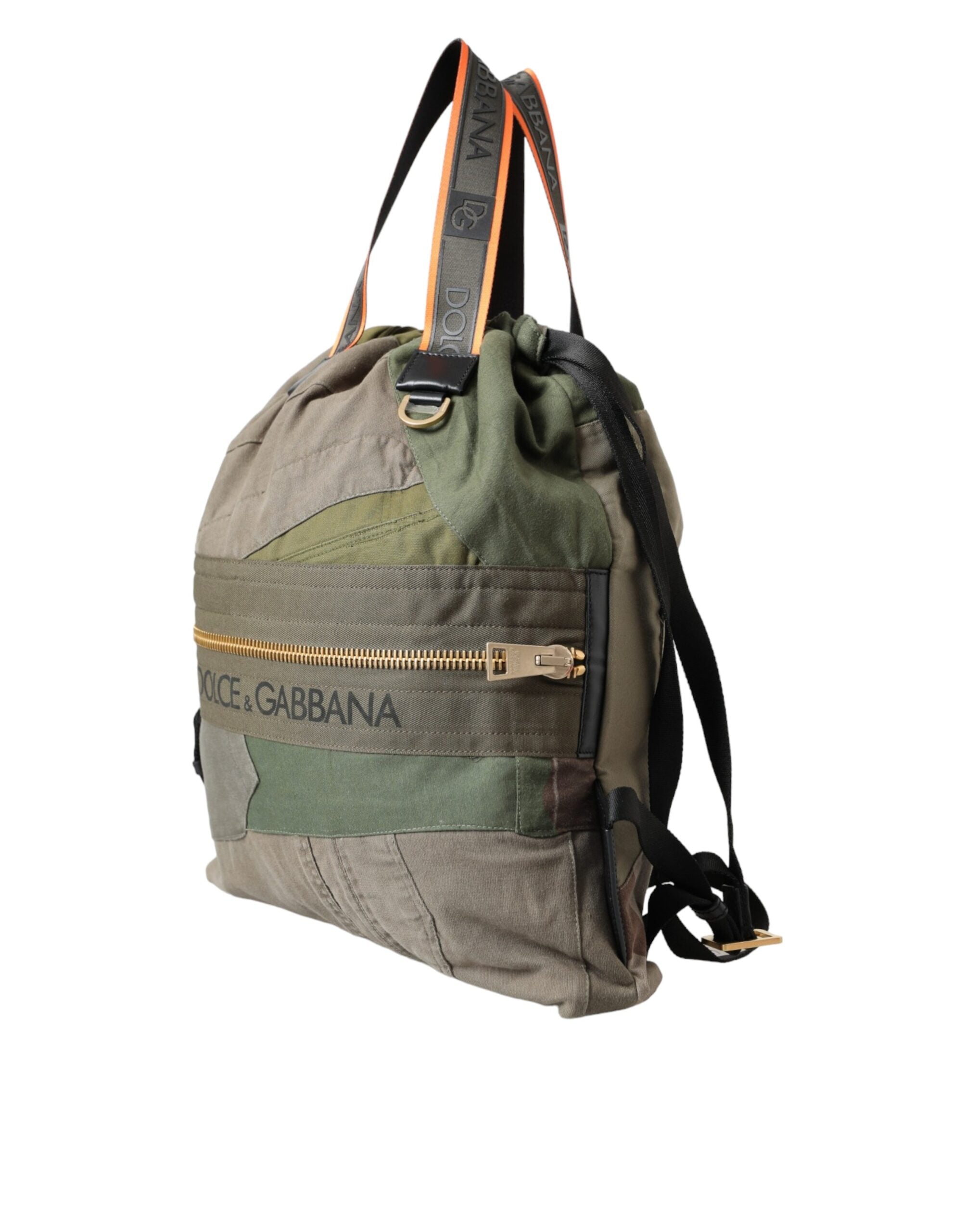 Dolce & Gabbana Militärgrön Patchwork Ryggsäck
