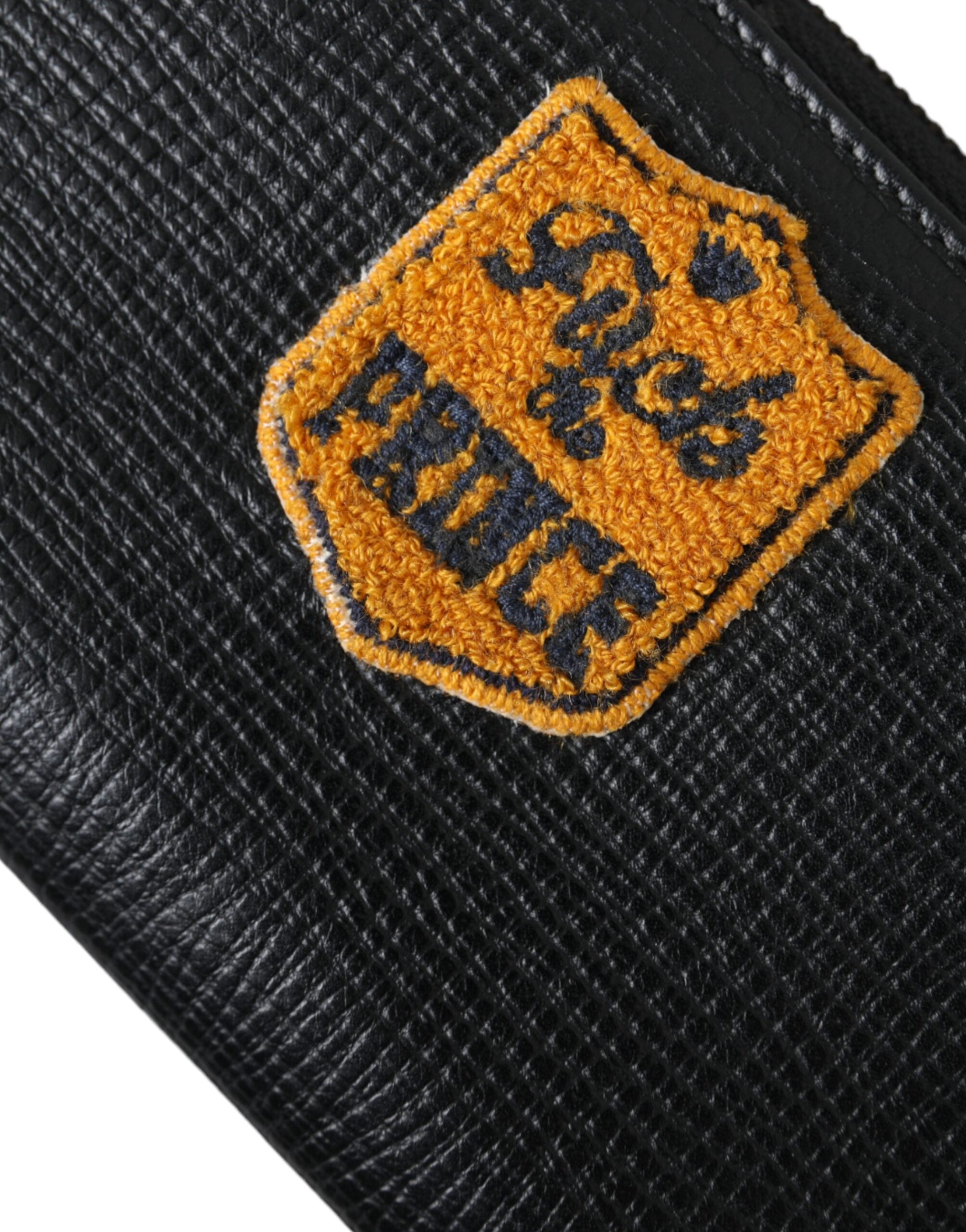 Dolce & Gabbana svart läderplånbok med logotyp och dragkedja runtom