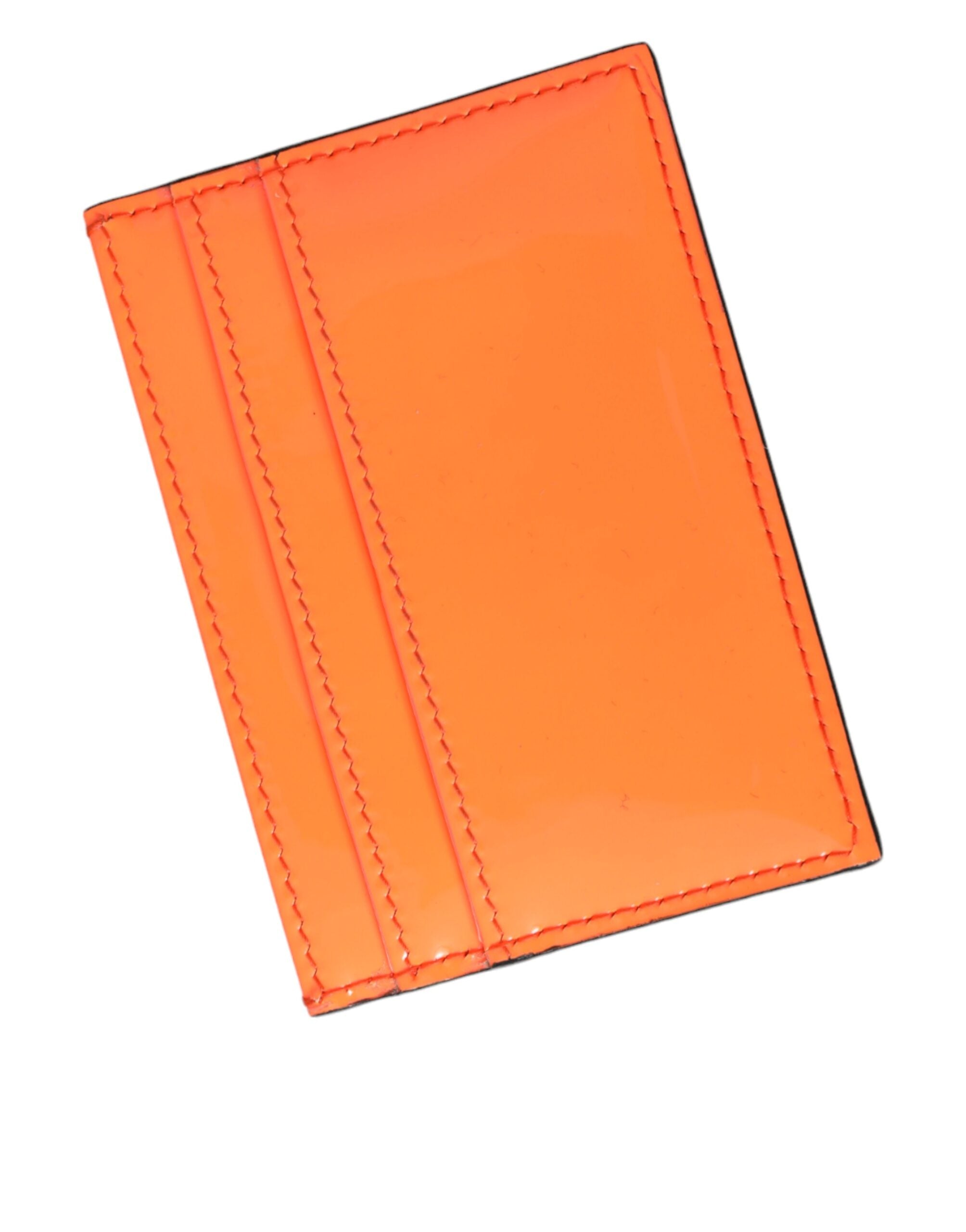 Dolce & Gabbana Orange Svart Läderplånbok med Logotypplakett