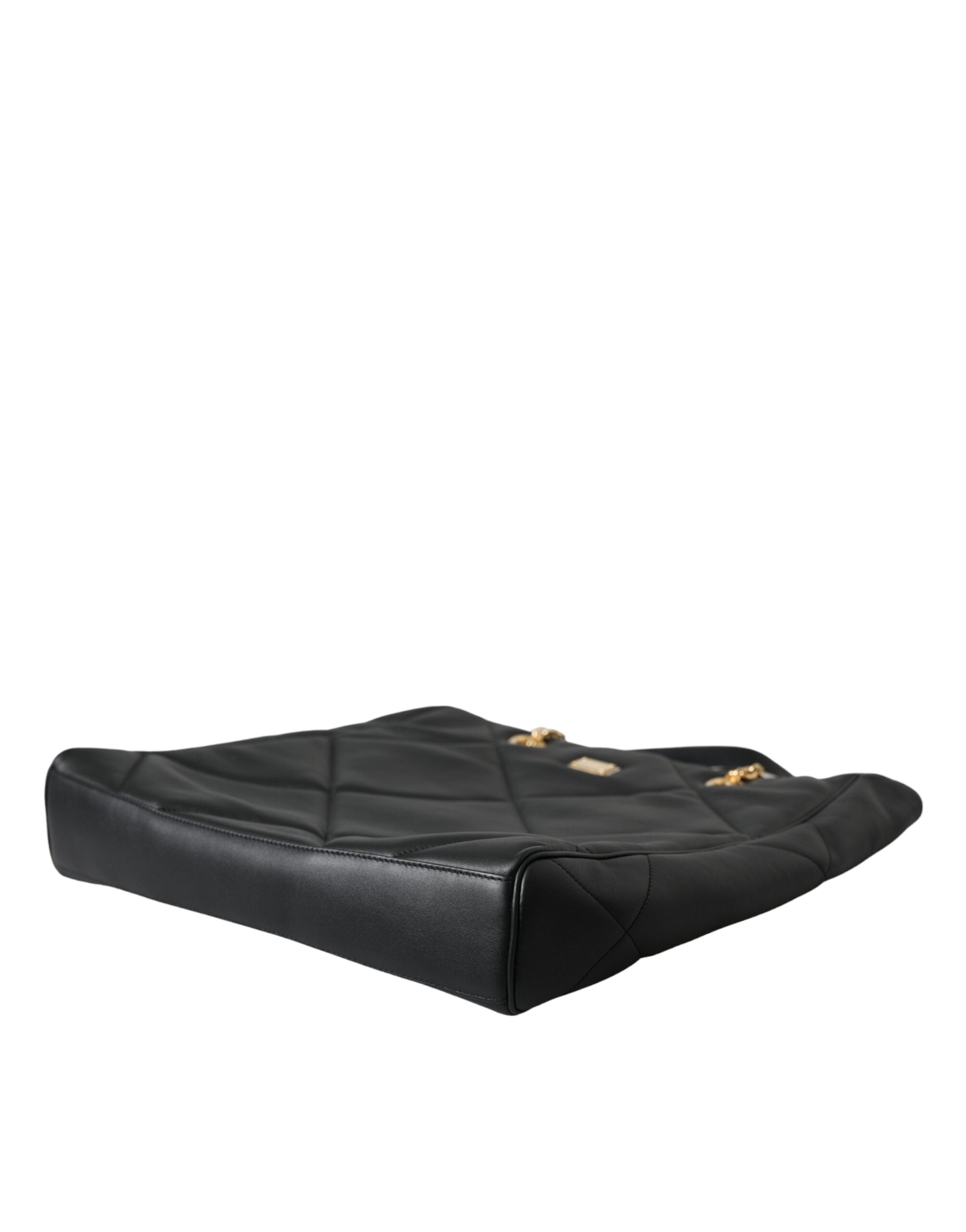 Dolce & Gabbana svart läderväska JUNGLE quiltad shoppingväska