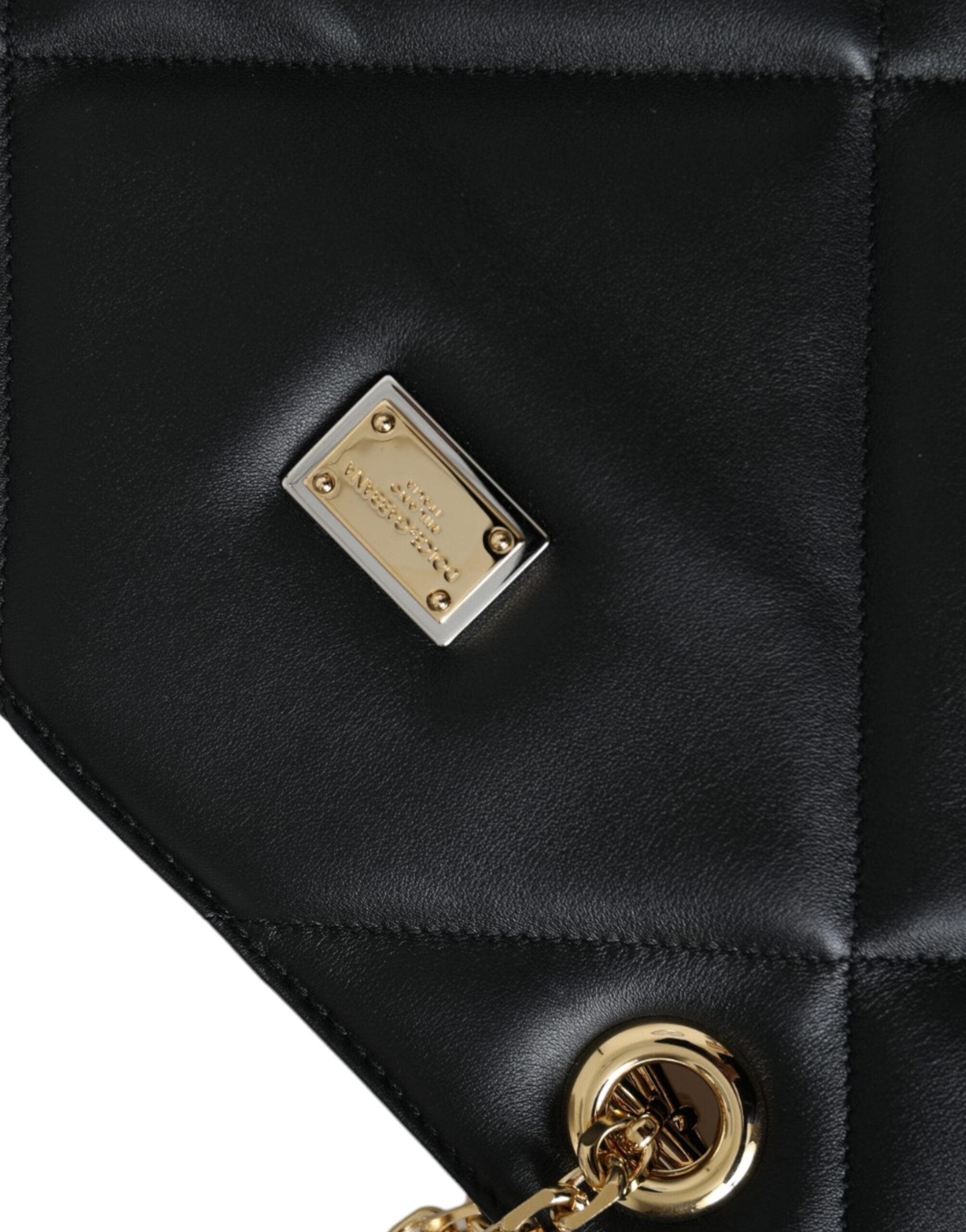 Dolce & Gabbana svart läderväska JUNGLE quiltad shoppingväska