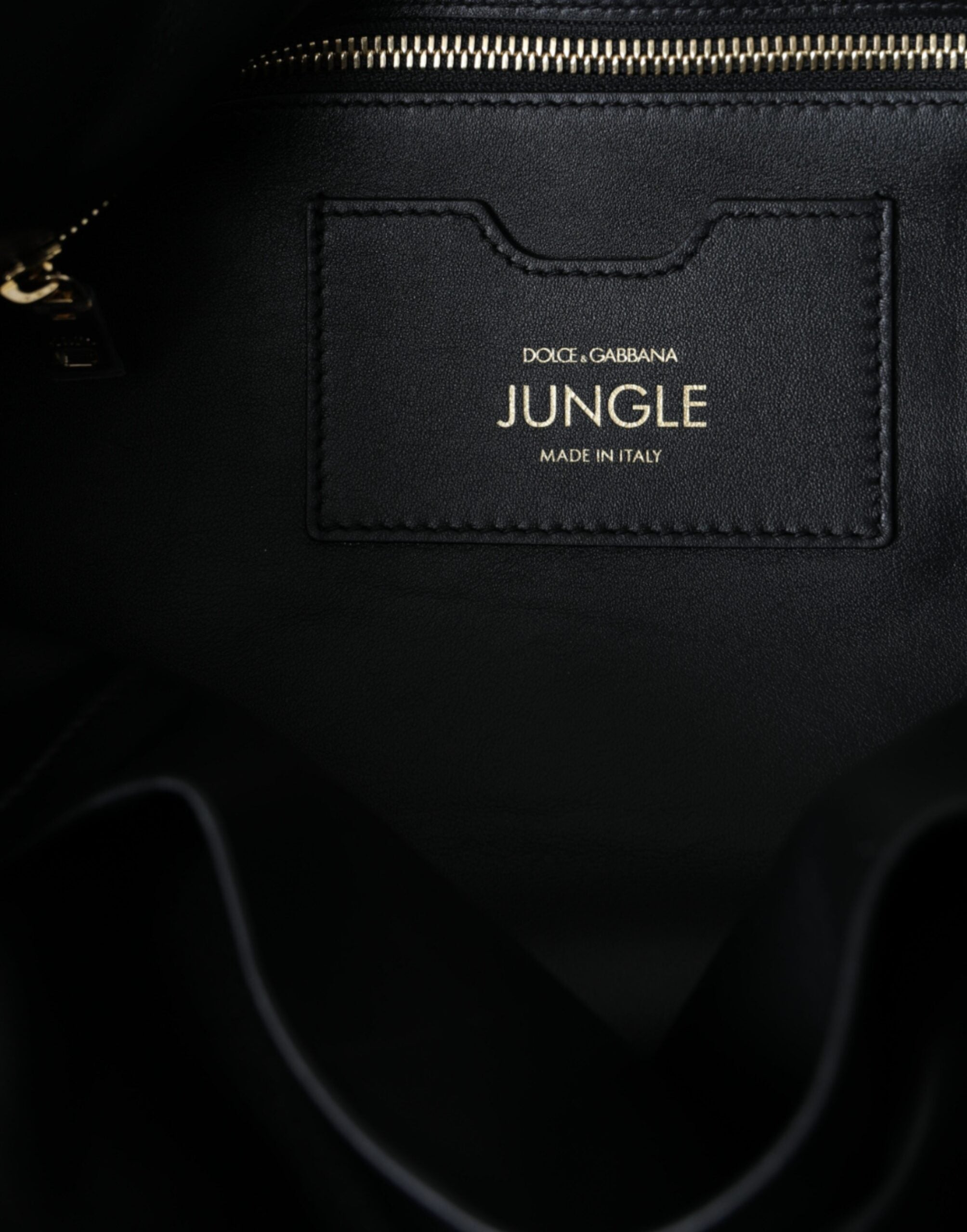 Dolce & Gabbana svart läderväska JUNGLE quiltad shoppingväska