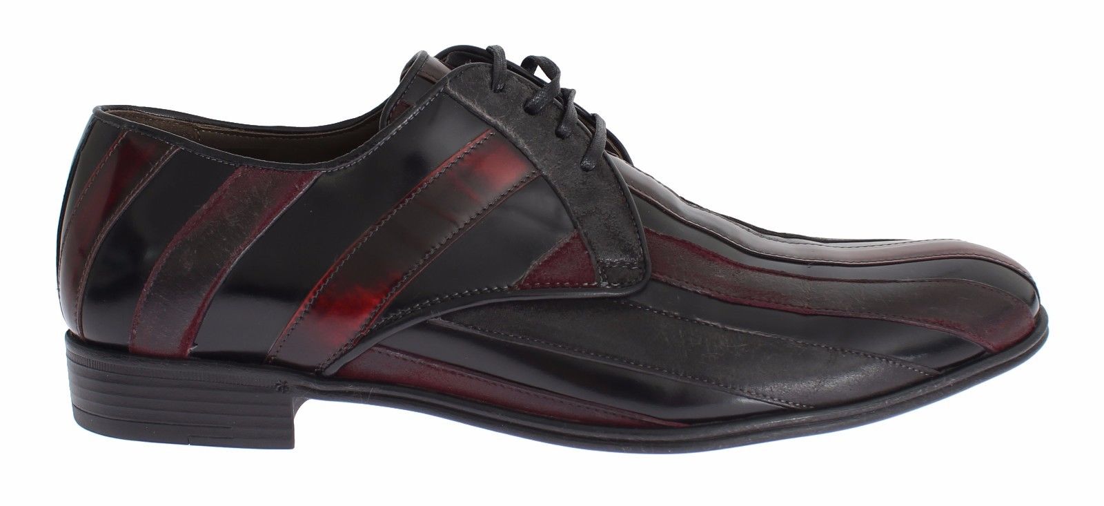 Dolce & Gabbana Svarta Bordeaux Läderklädselskor