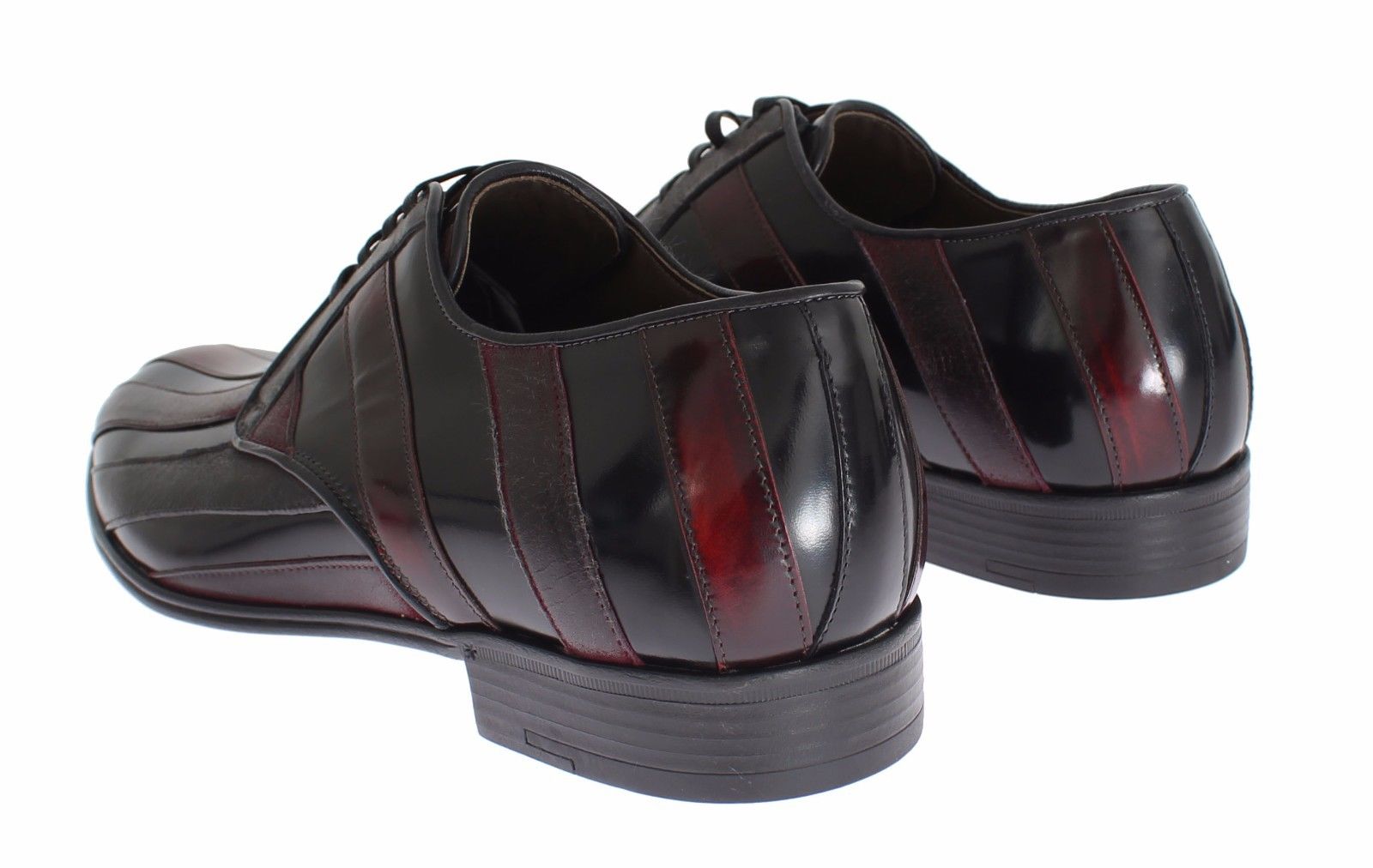 Dolce & Gabbana Svarta Bordeaux Läderklädselskor