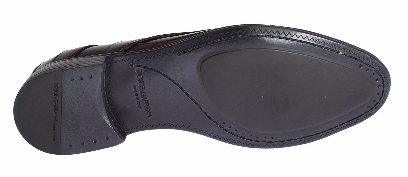 Dolce & Gabbana Svarta Bordeaux Läderklädselskor