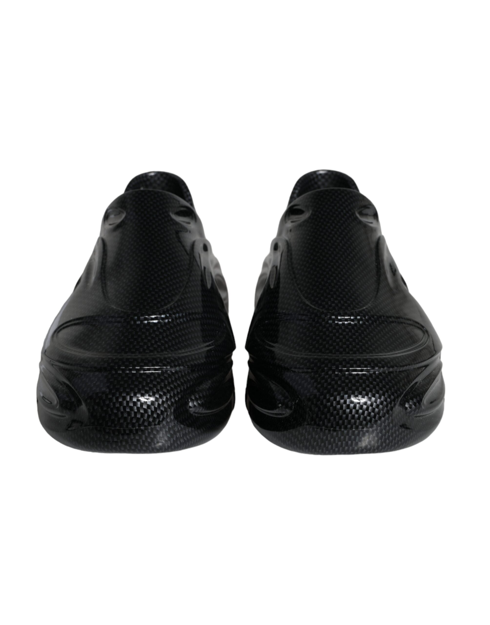 Dolce & Gabbana Svarta Foiled Rubber Toy Låga Sneakers Herrskor