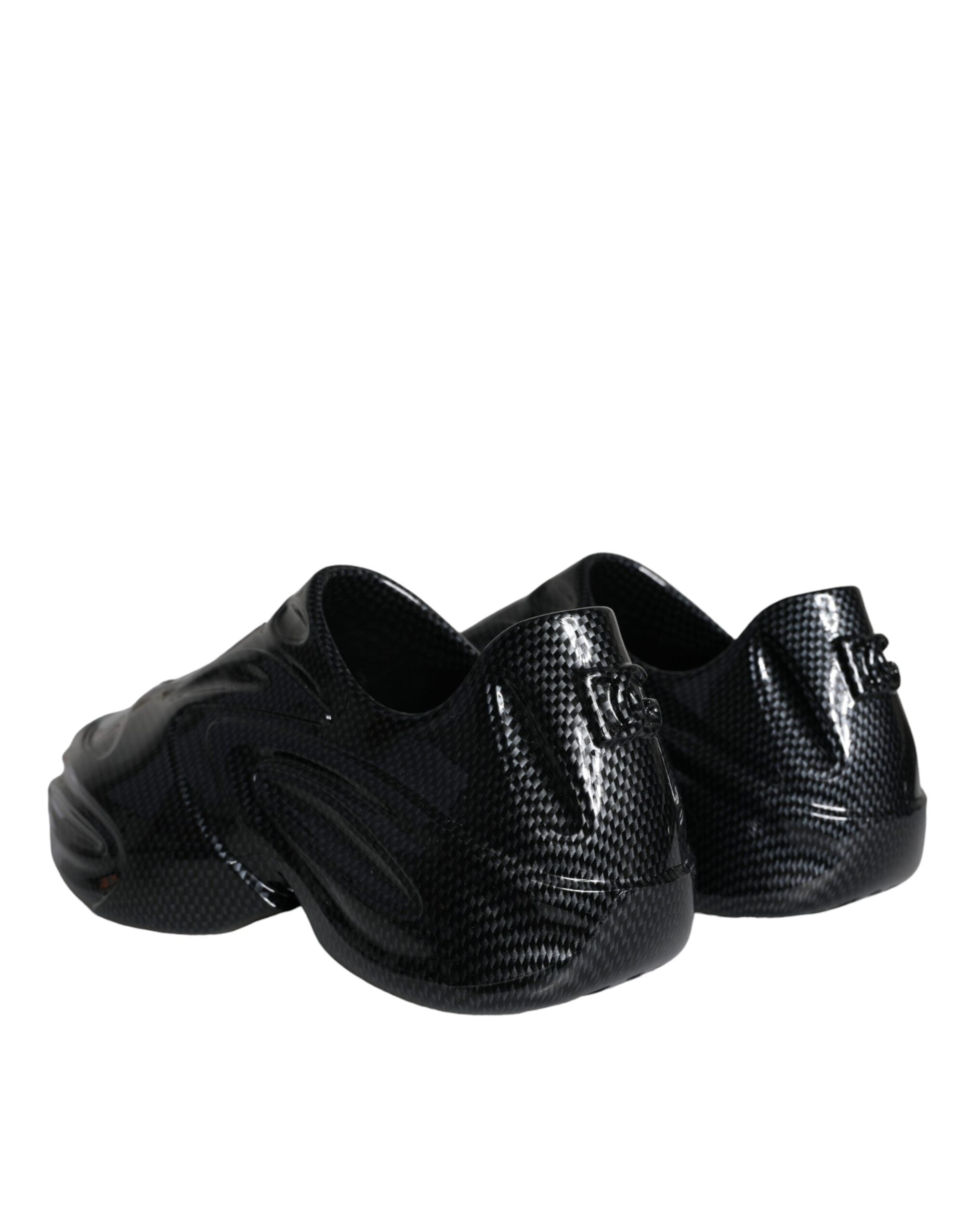 Dolce & Gabbana Svarta Foiled Rubber Toy Låga Sneakers Herrskor