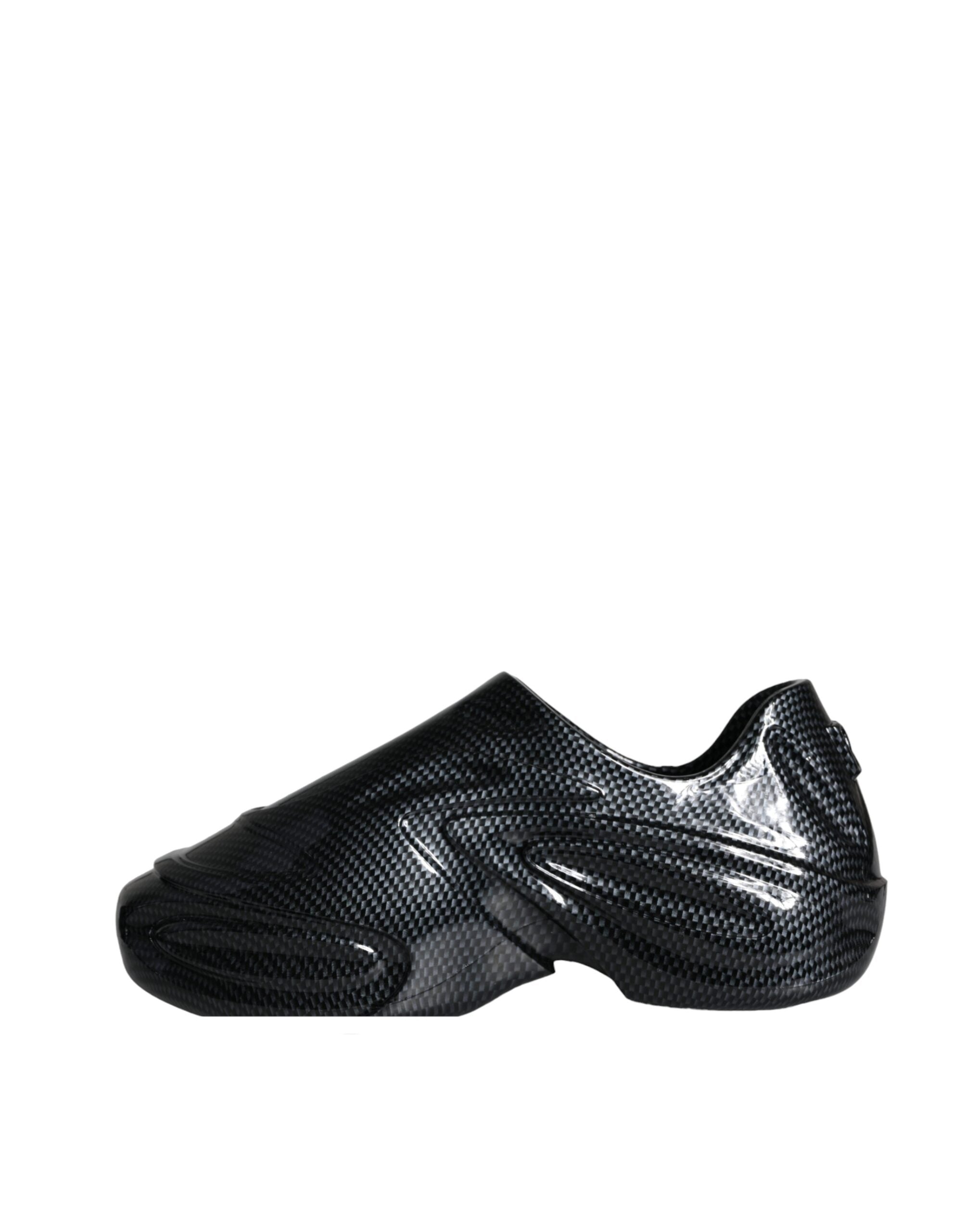 Dolce & Gabbana Svarta Foiled Rubber Toy Låga Sneakers Herrskor