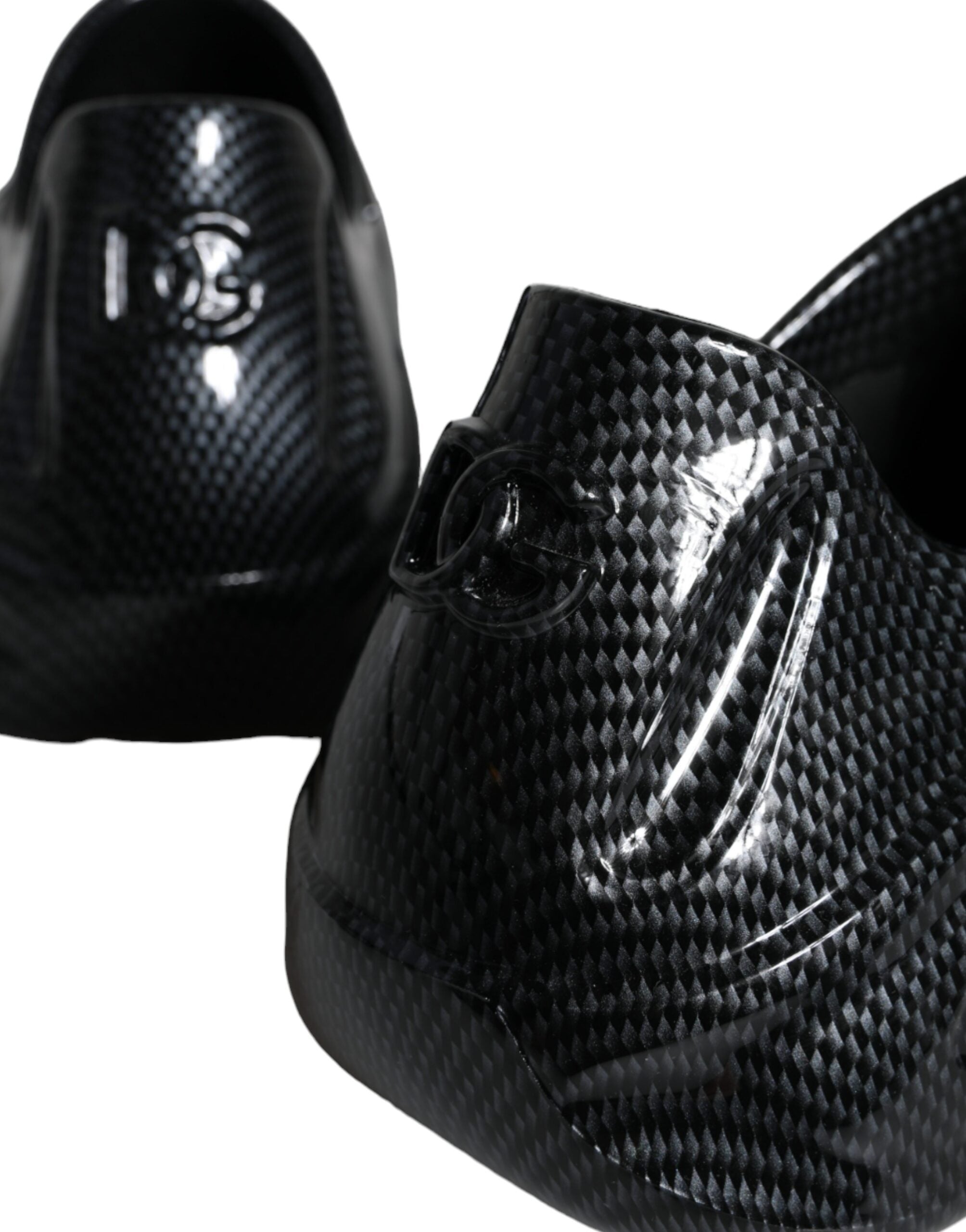 Dolce & Gabbana Svarta Foiled Rubber Toy Låga Sneakers Herrskor