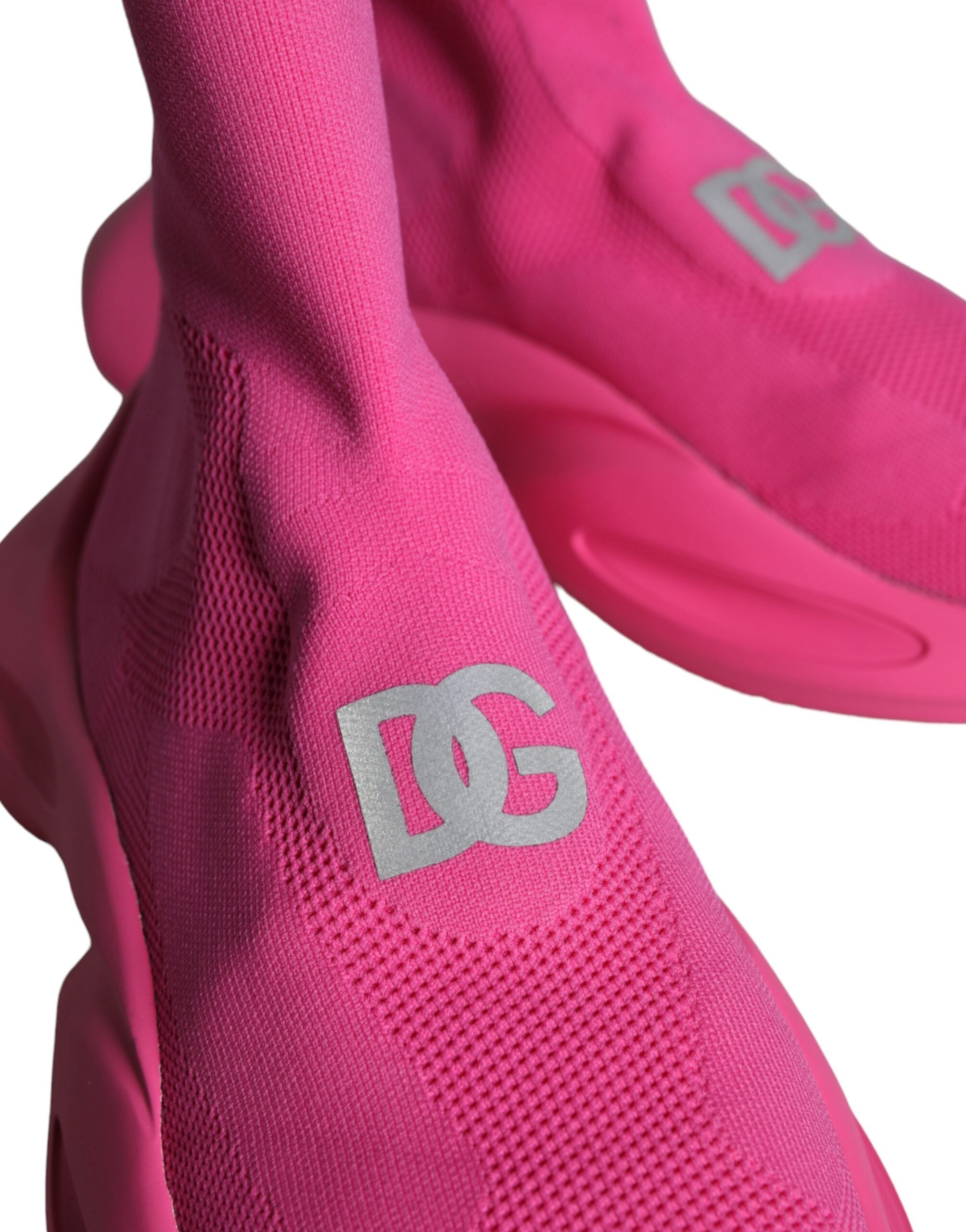 Dolce & Gabbana Rosa Logotyptryck Slip On Strumpor Sneakers Skor