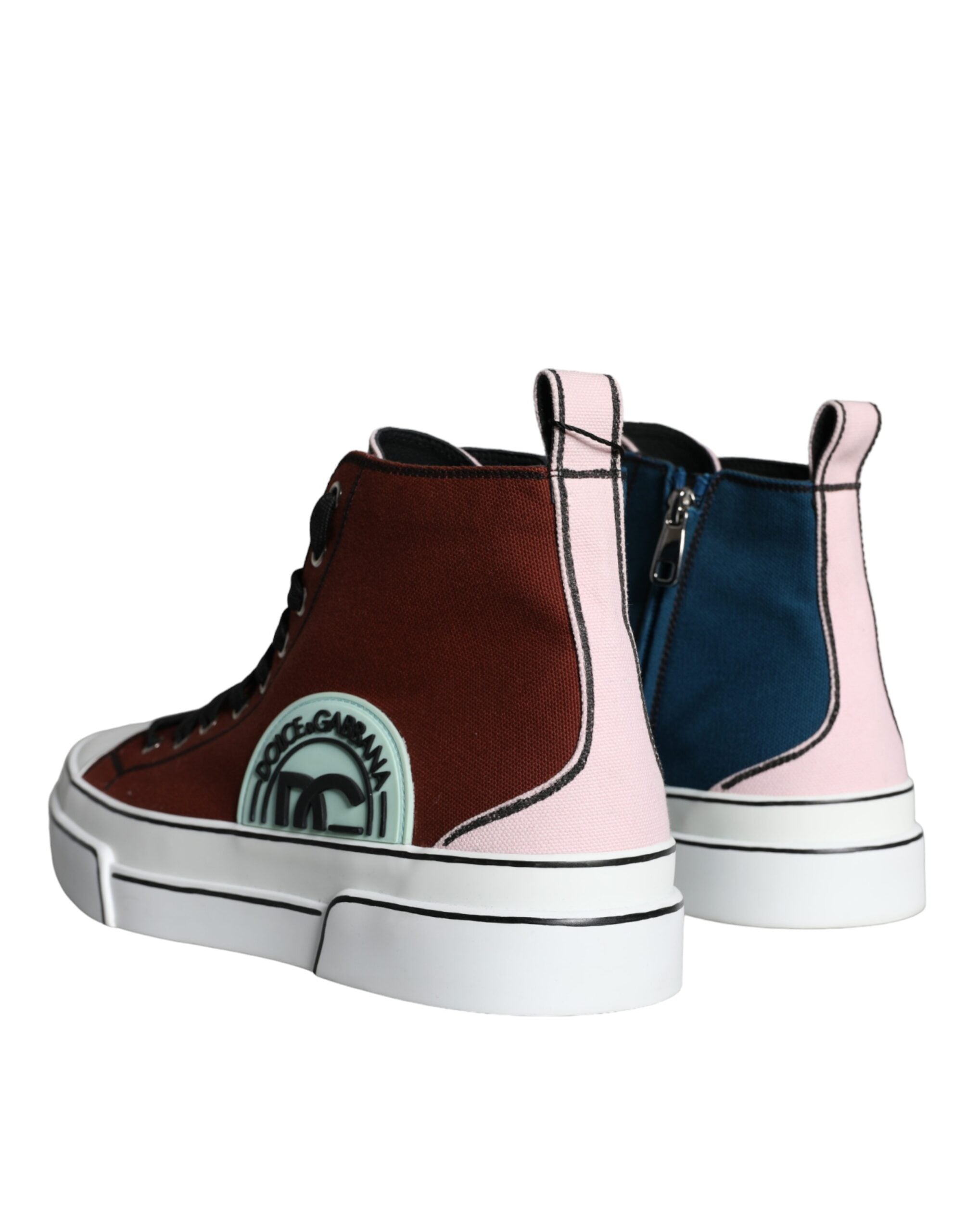 Dolce & Gabbana Flerfärgade Patchwork Höga Sneakers Skor