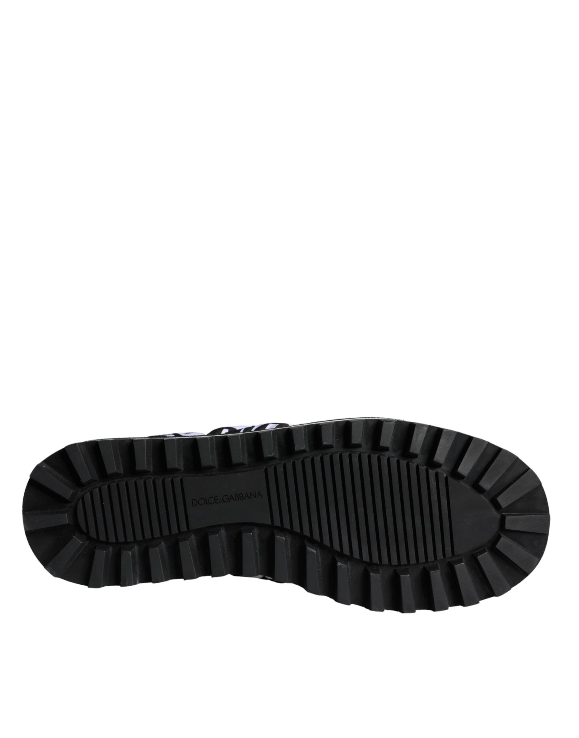 Dolce & Gabbana Svarta Vita Quiltade Logotyp Sandaler Tofflor Skor